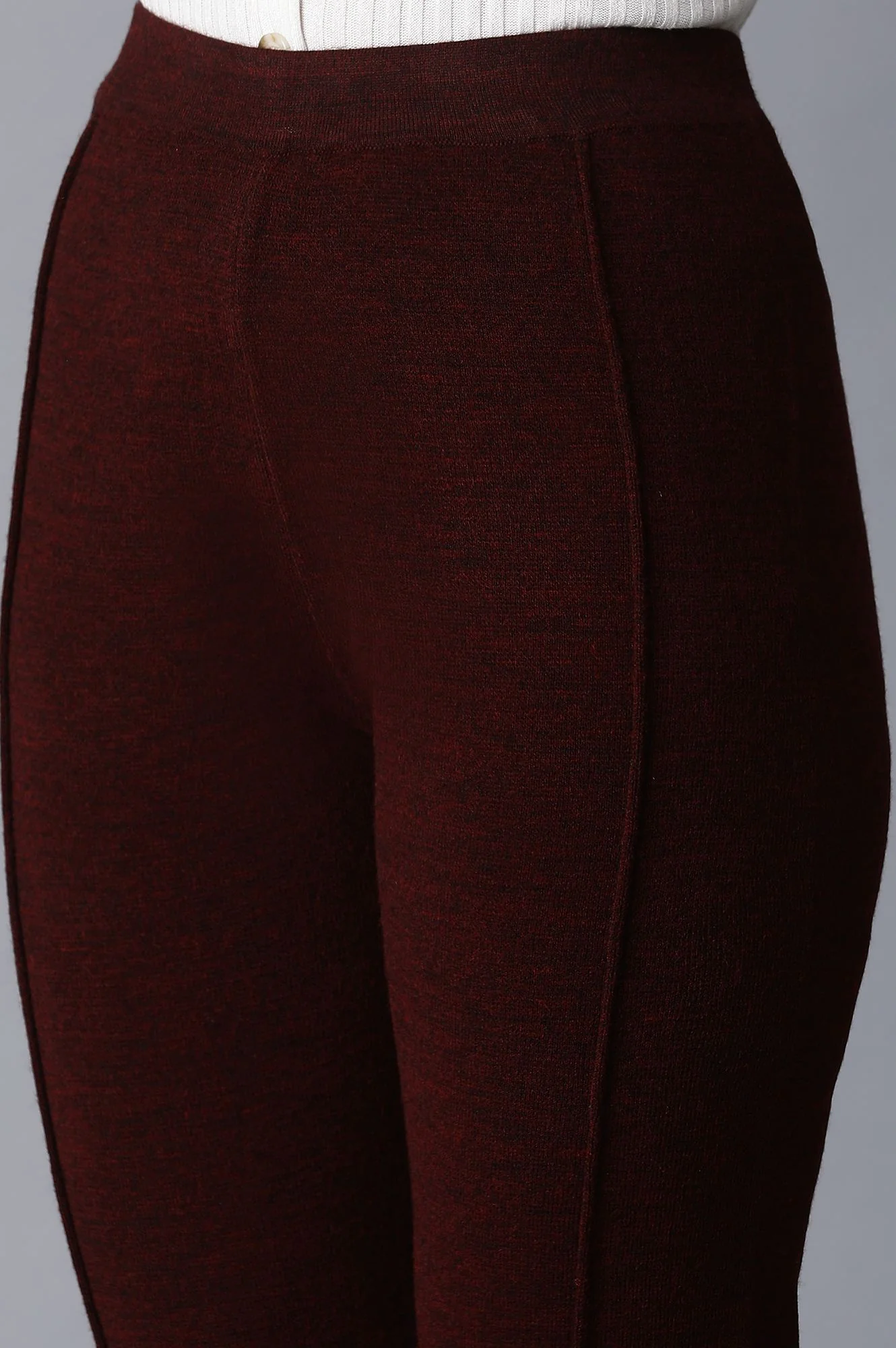 Dark Red Basic Leggings - Image 6