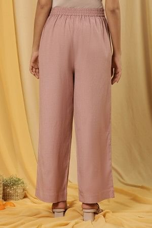 Dusty Pink Casual Straight Trouser - Image 3