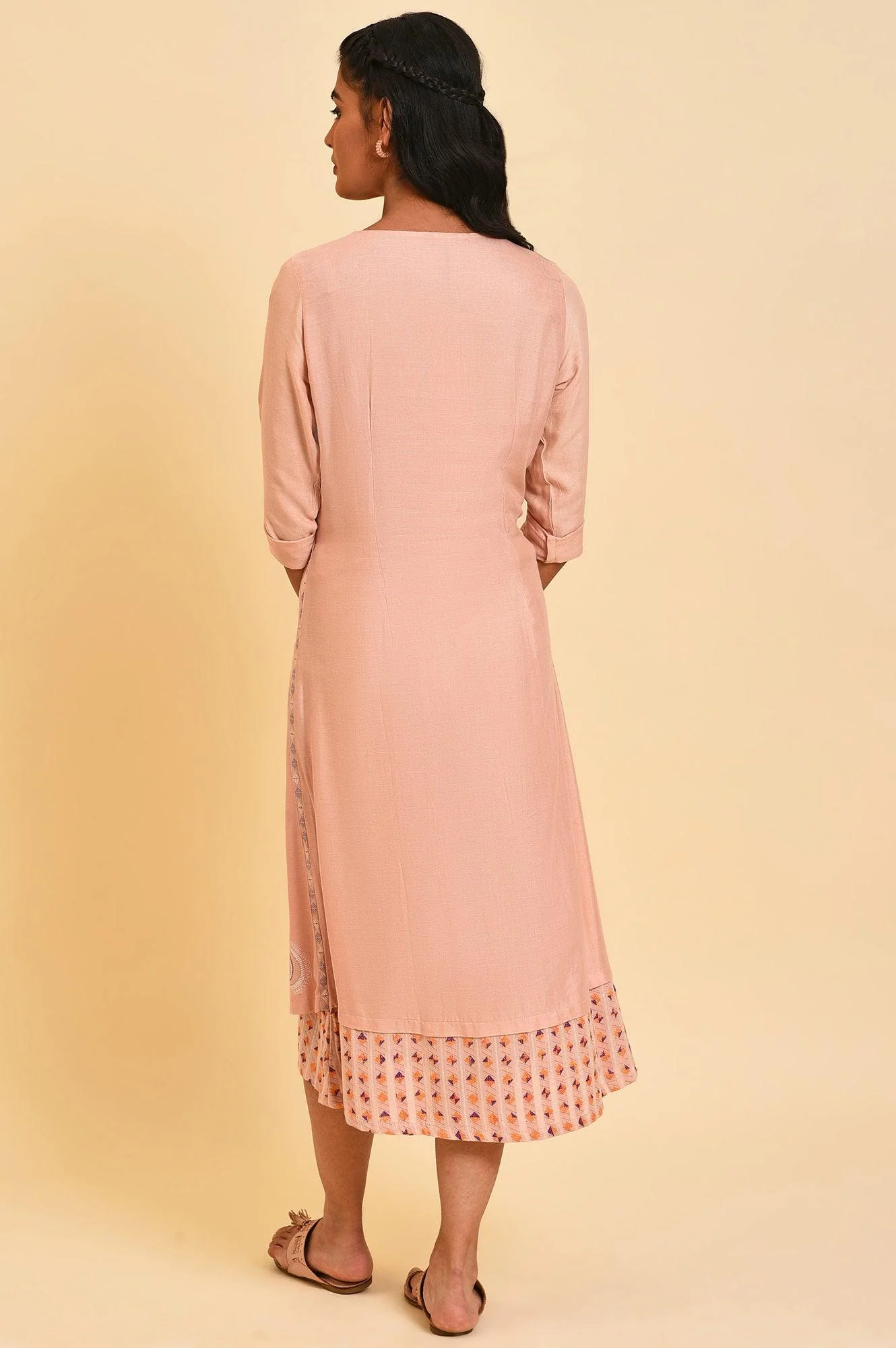 Dusty Pink Mock Layered Dress - Image 2
