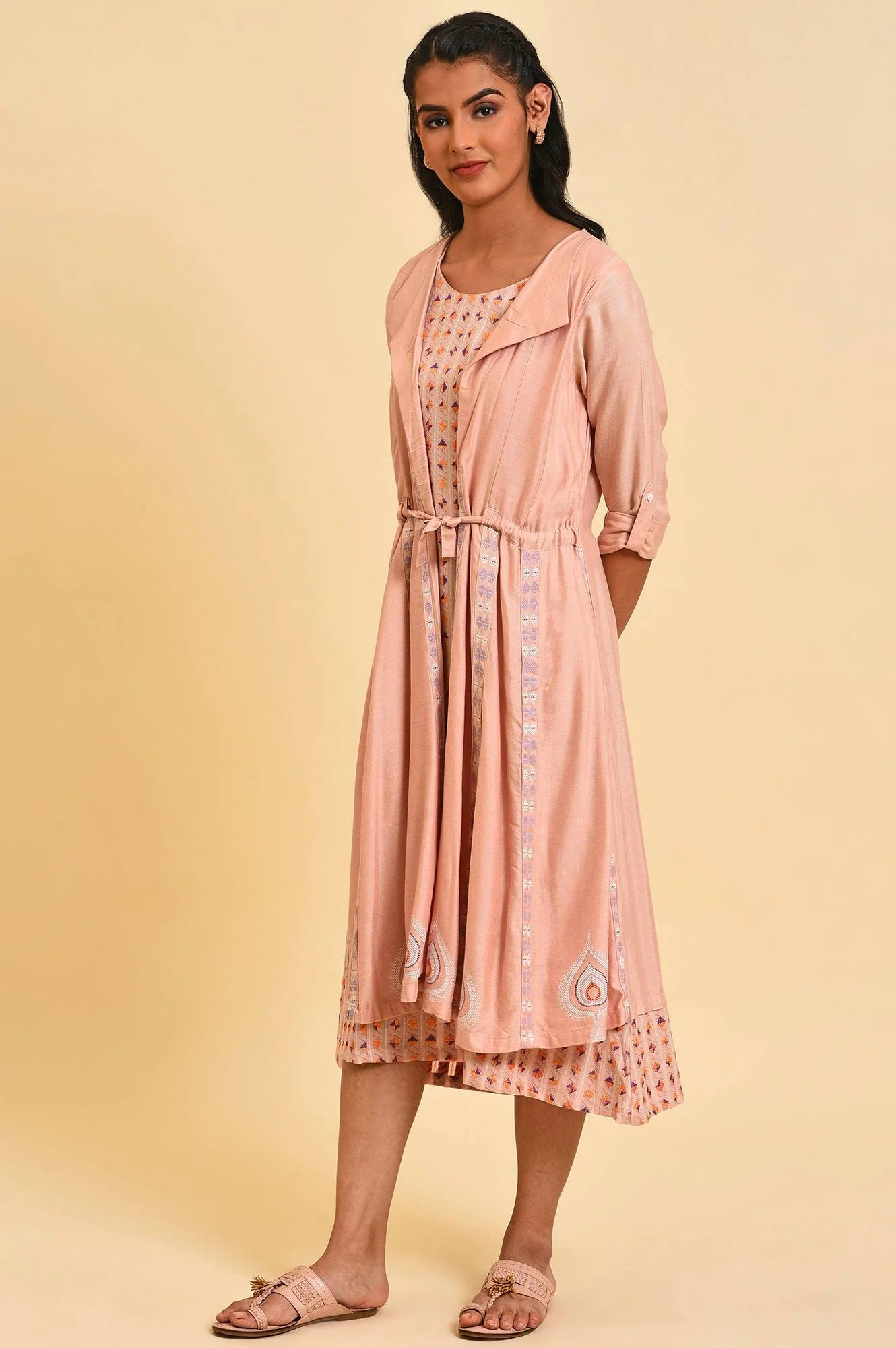 Dusty Pink Mock Layered Dress - Image 3