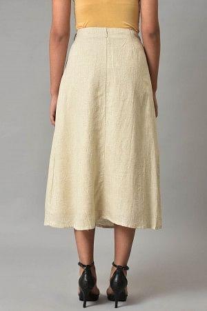 Ecru A-Line Stripe Printed Skirt - Image 2