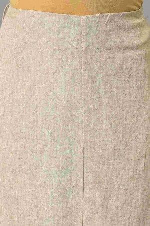 Ecru A-Line Stripe Printed Skirt - Image 6