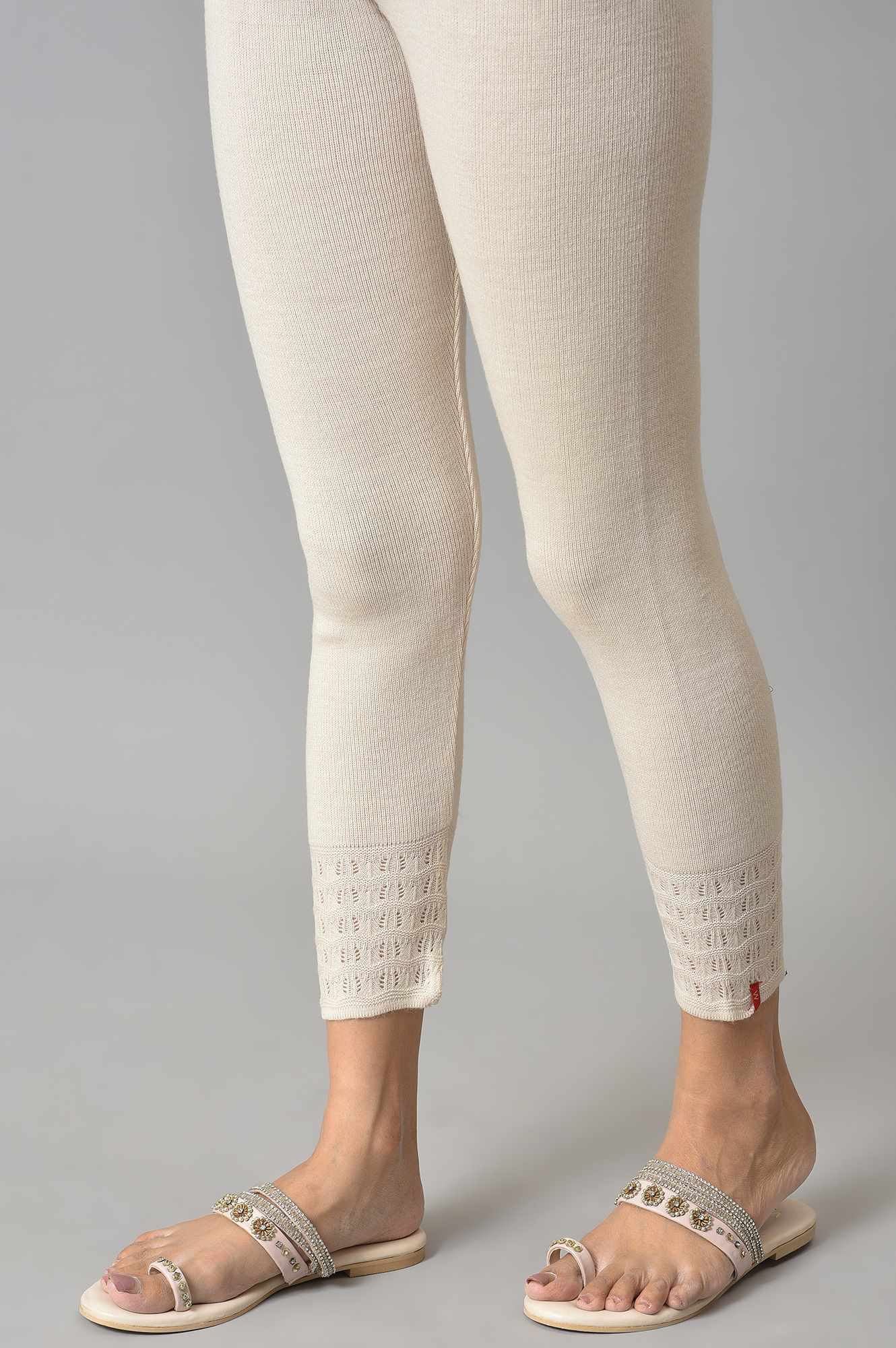 Ecru Acrylic Winter Leggings - Image 8