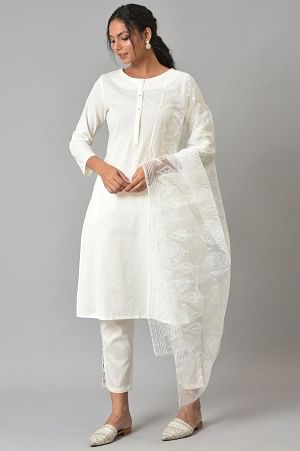 Ecru Brasso Dupatta - Image 2
