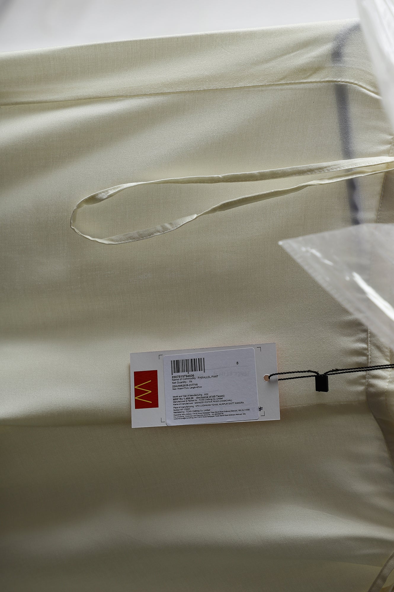 Ecru Embroidered Rayon Parallel Pants With Pleats. - Image 10