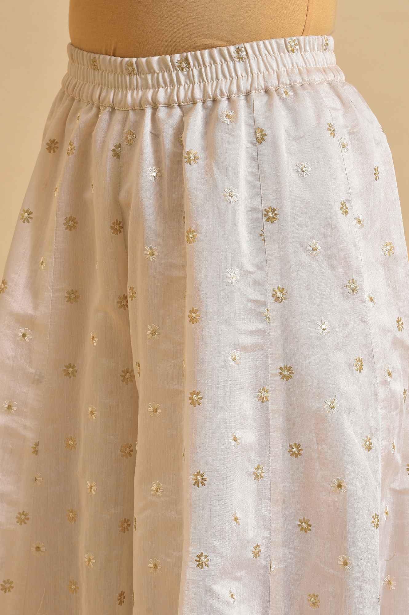 Ecru Floral Printed Festive kurta Set - Image 7