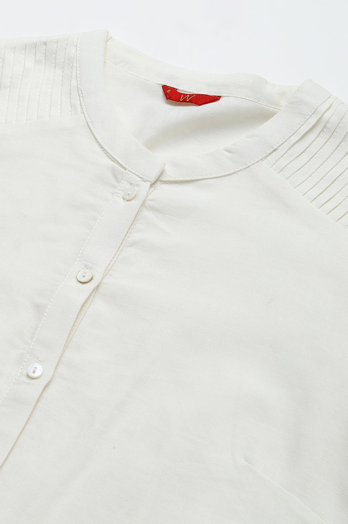 Ecru Half Placket Shirt Kurta - Image 2