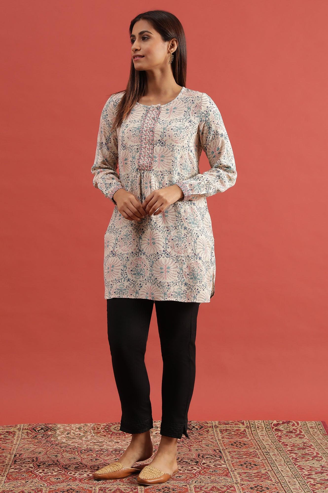 Ecru Hand Block Printed Top - Image 3