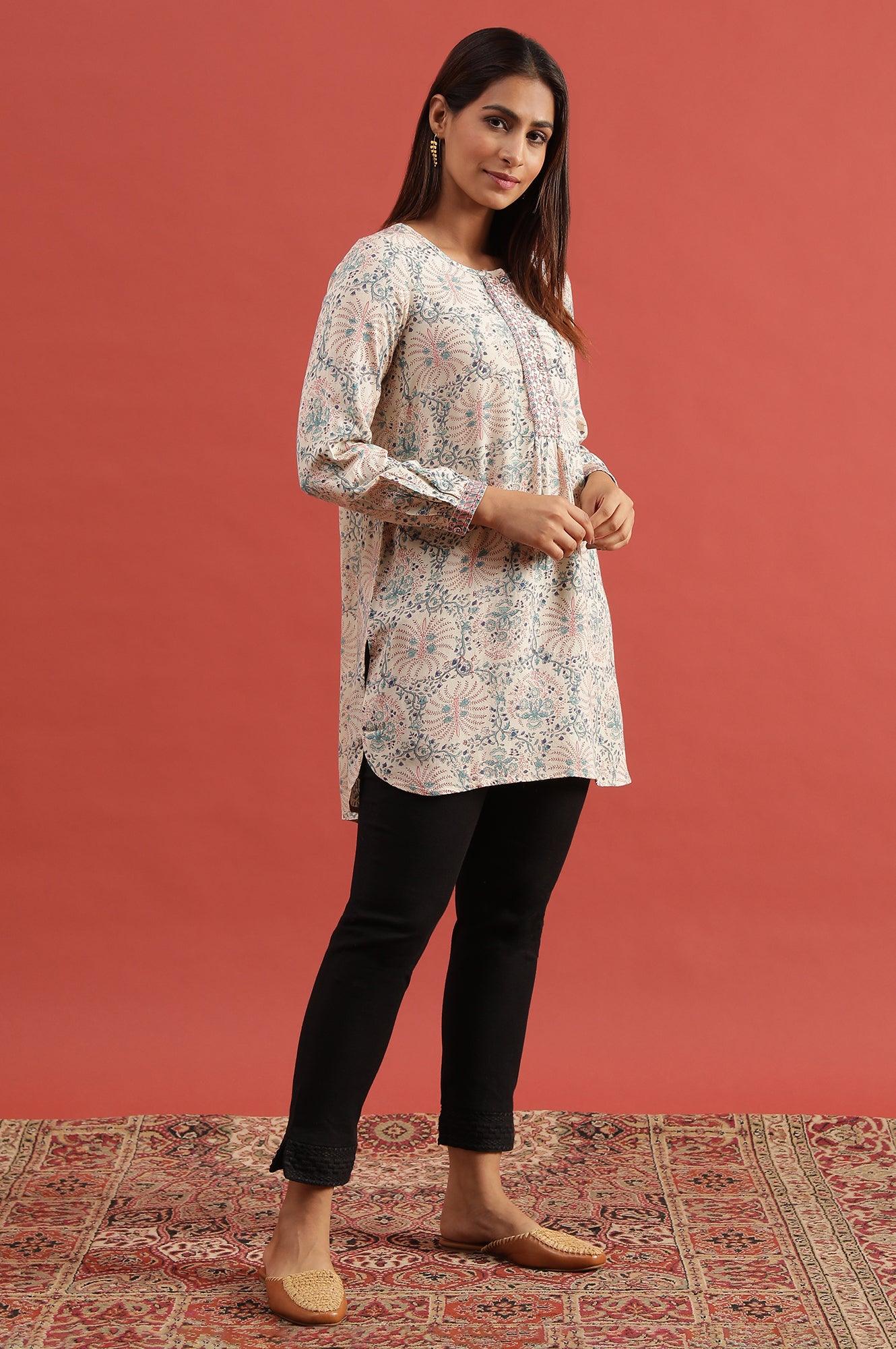 Ecru Hand Block Printed Top - Image 5