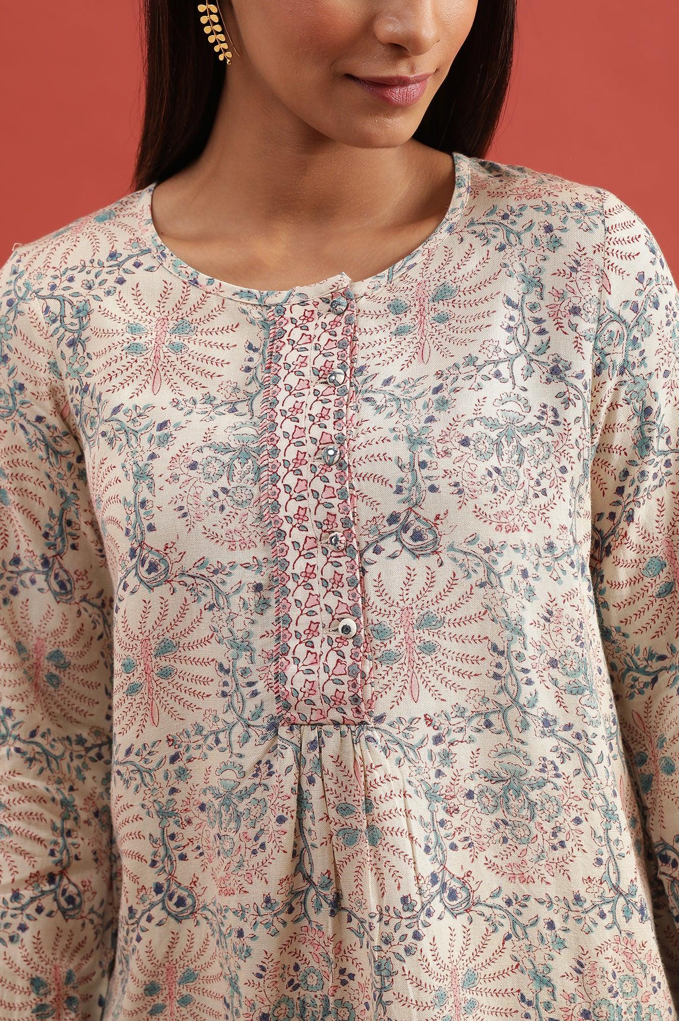 Ecru Hand Block Printed Top - Image 6