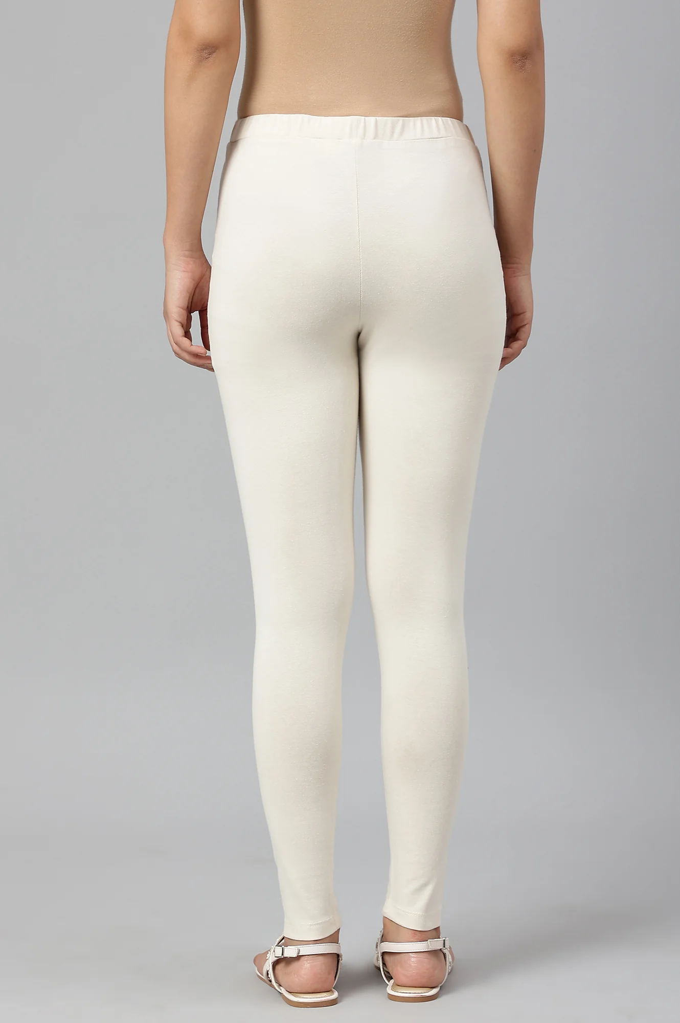 Ecru Knitted Cotton Lycra Tights - Image 4