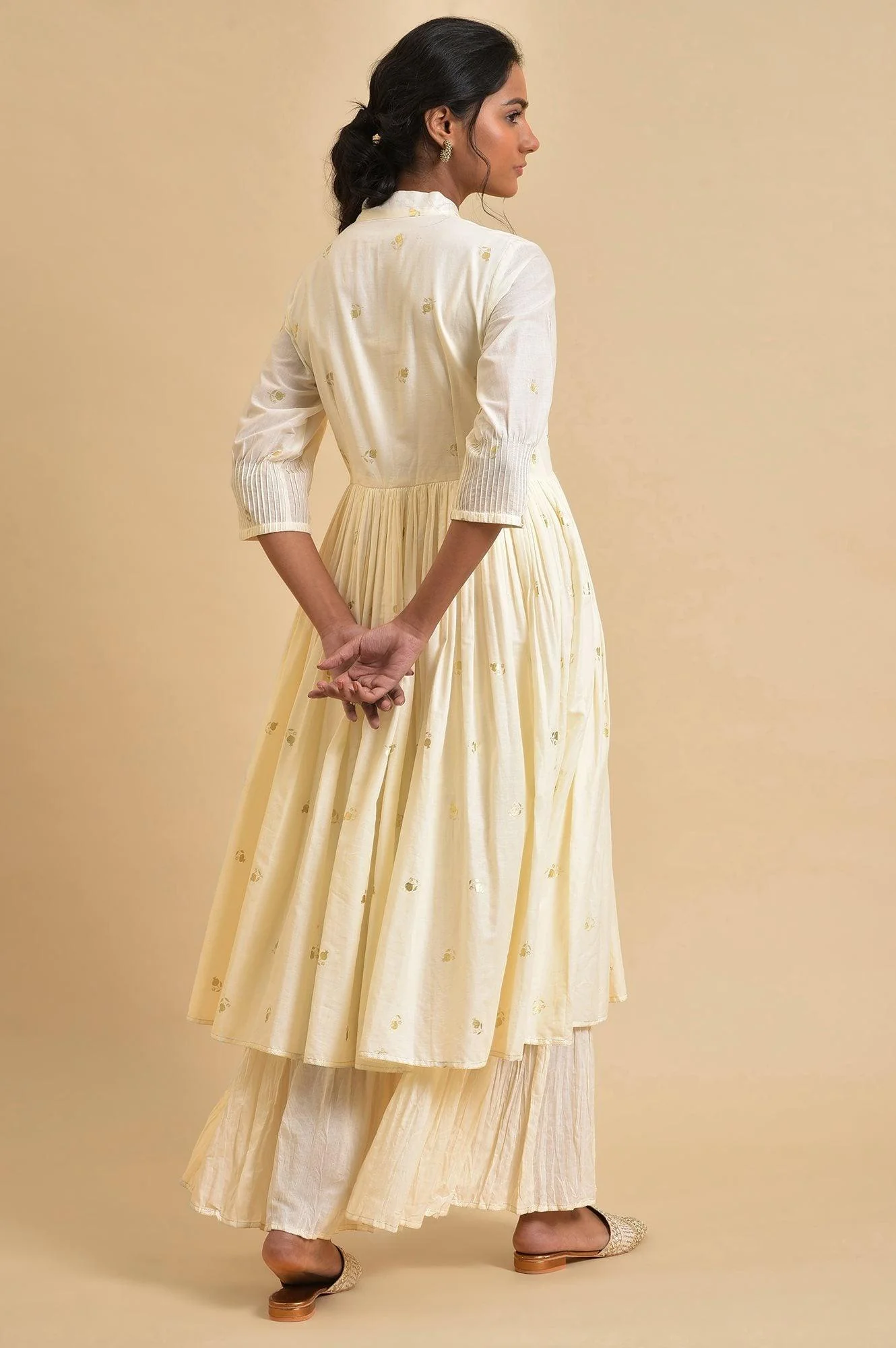 Ecru Mock Layered Dress - Image 2