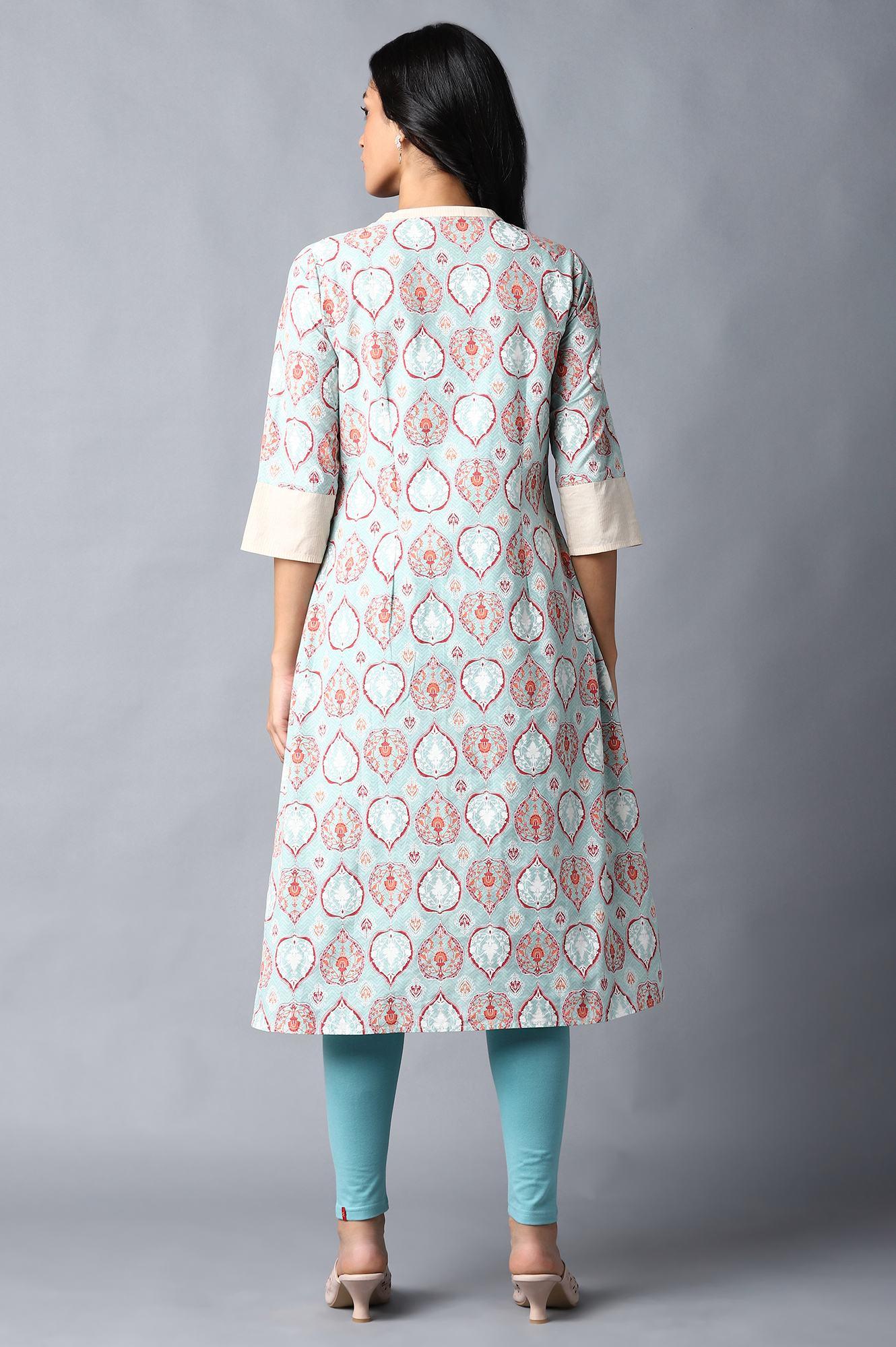 Ecru Paisley Print kurta - Image 2