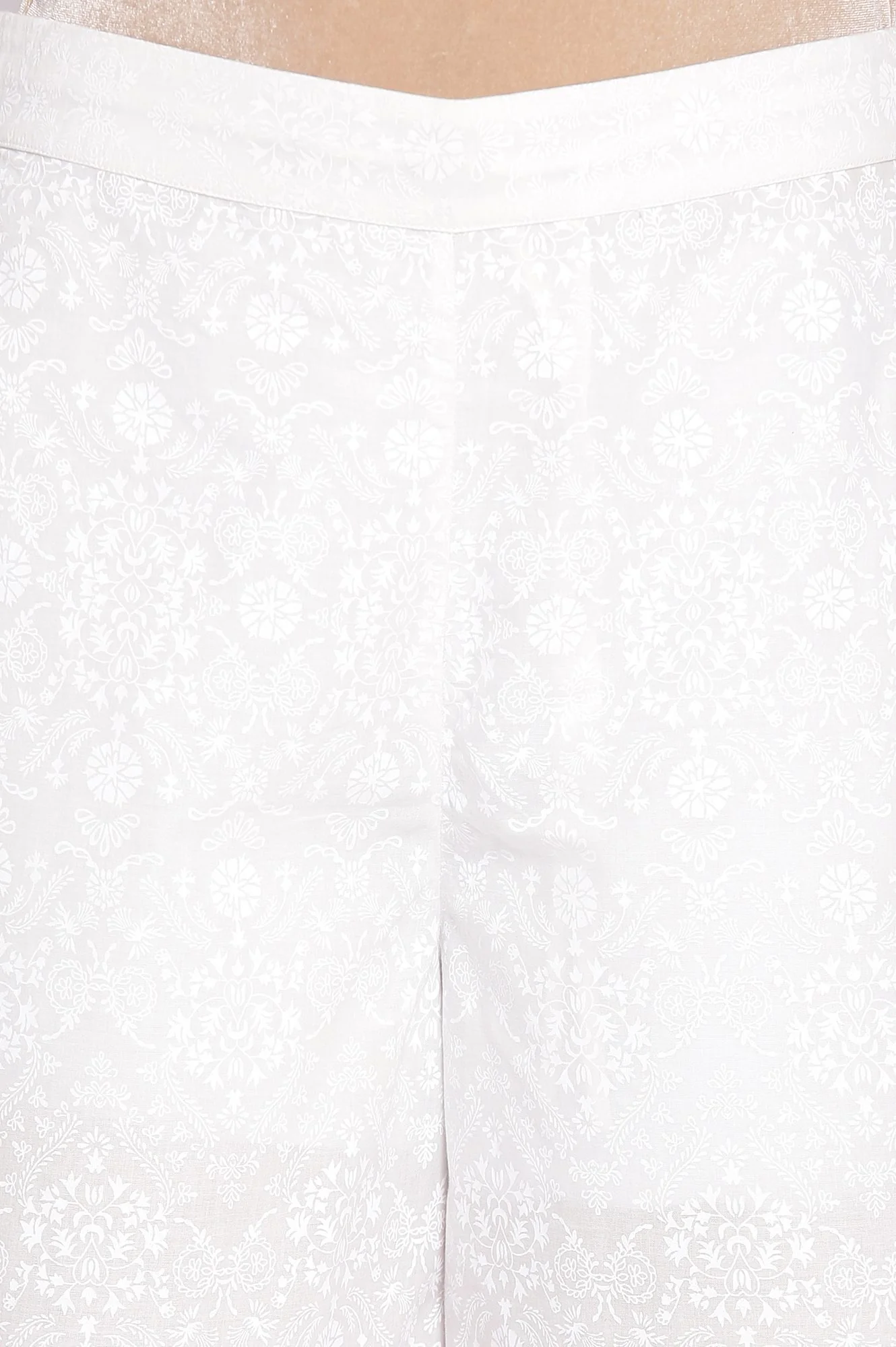 Ecru Printed Parallel Pants - Image 6