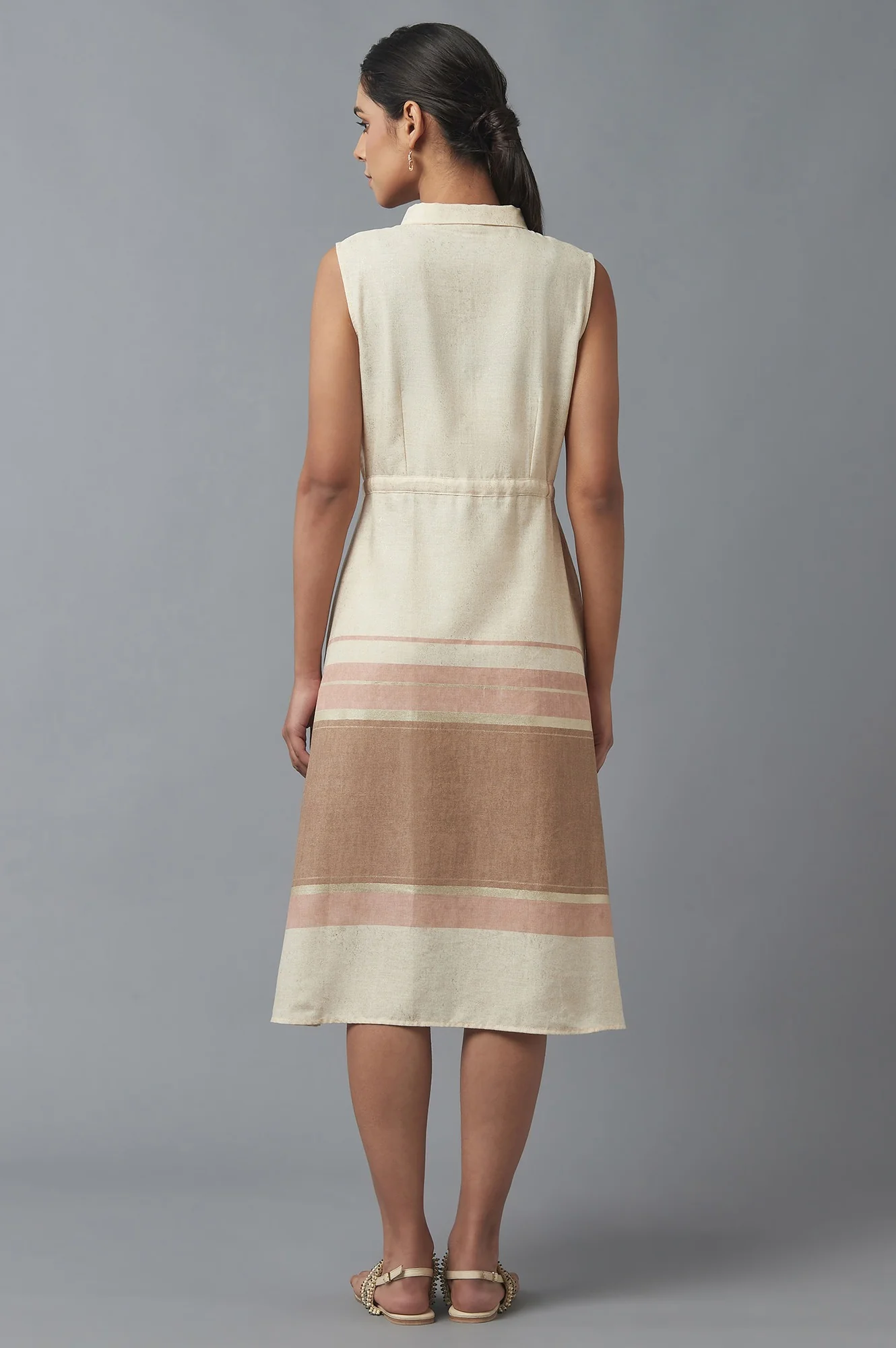 Ecru Printed Shirt Dress - Image 2