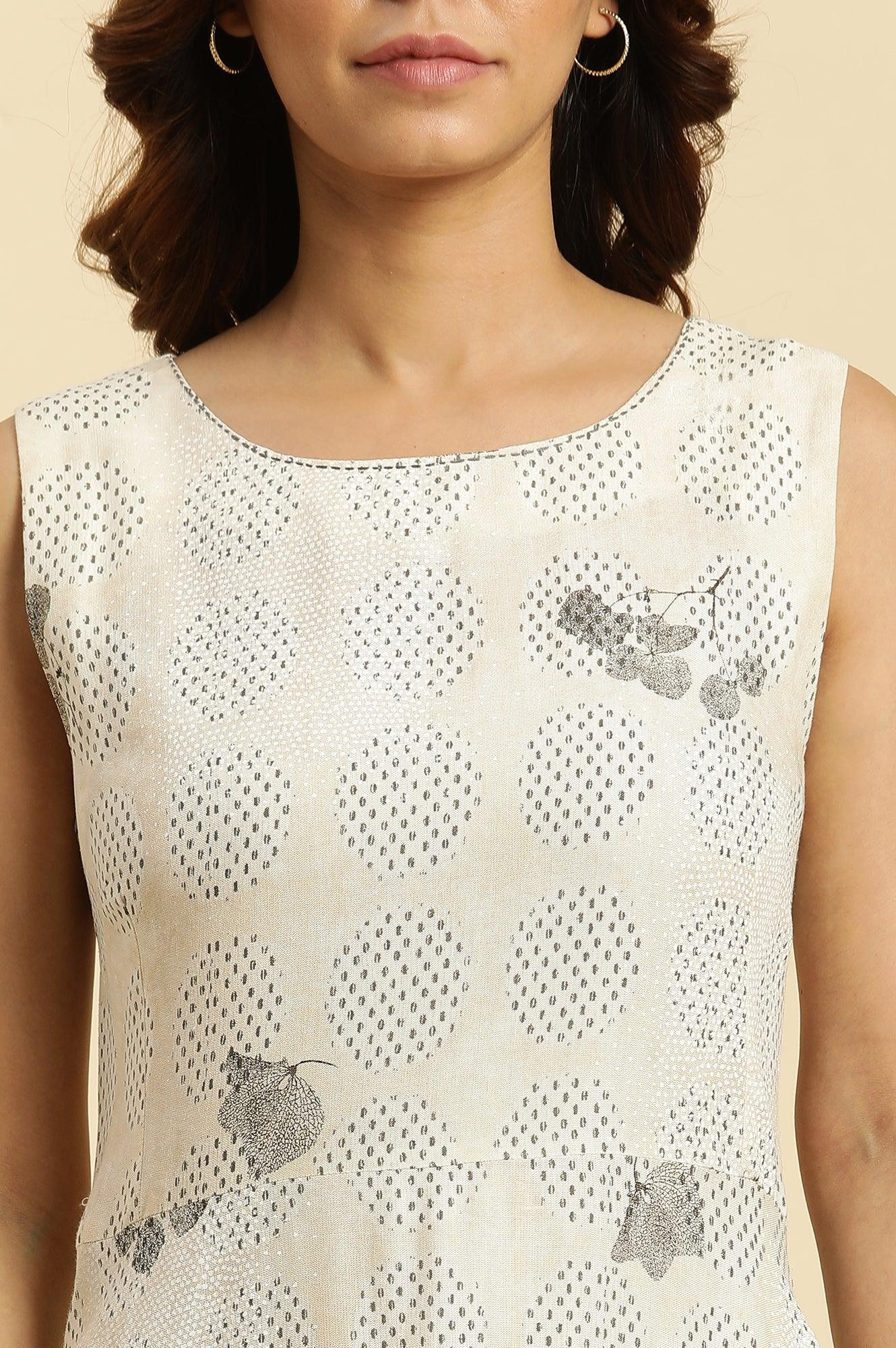 Ecru Sleeveless Western Long Dress - Image 6