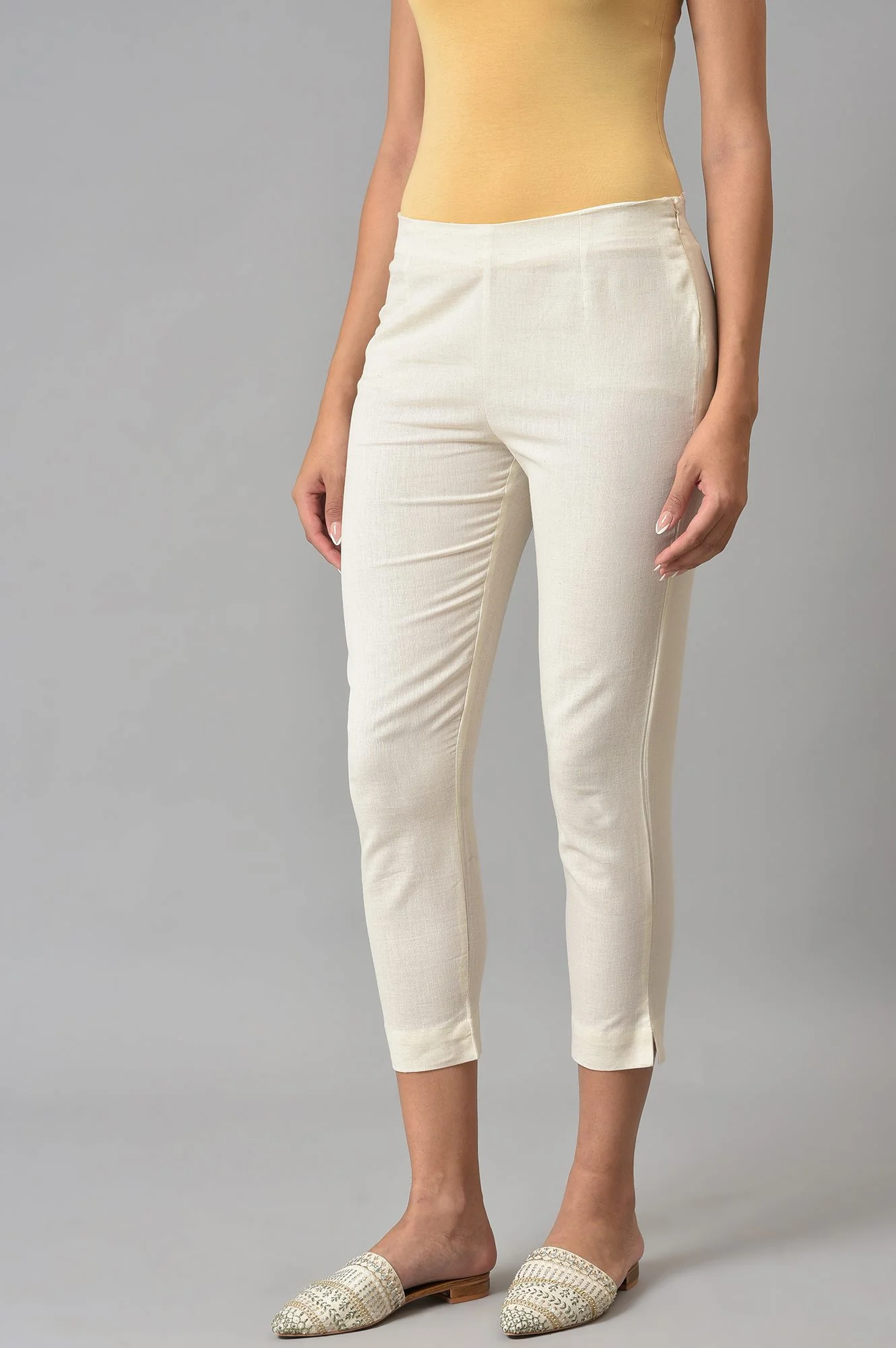 Ecru Slim Pants - Image 3