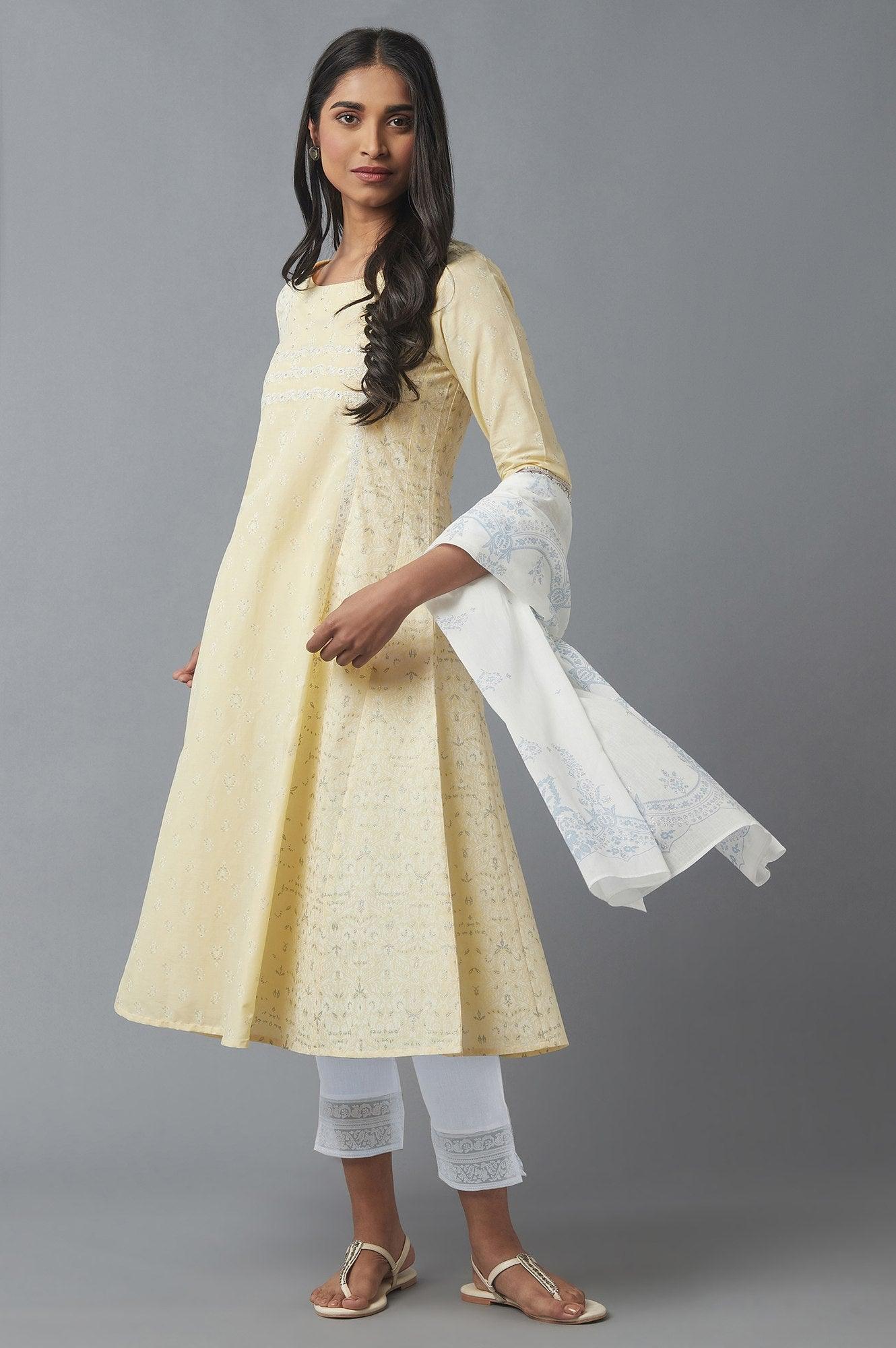 Ecru Slim Pants with Brasso Panel - Image 5