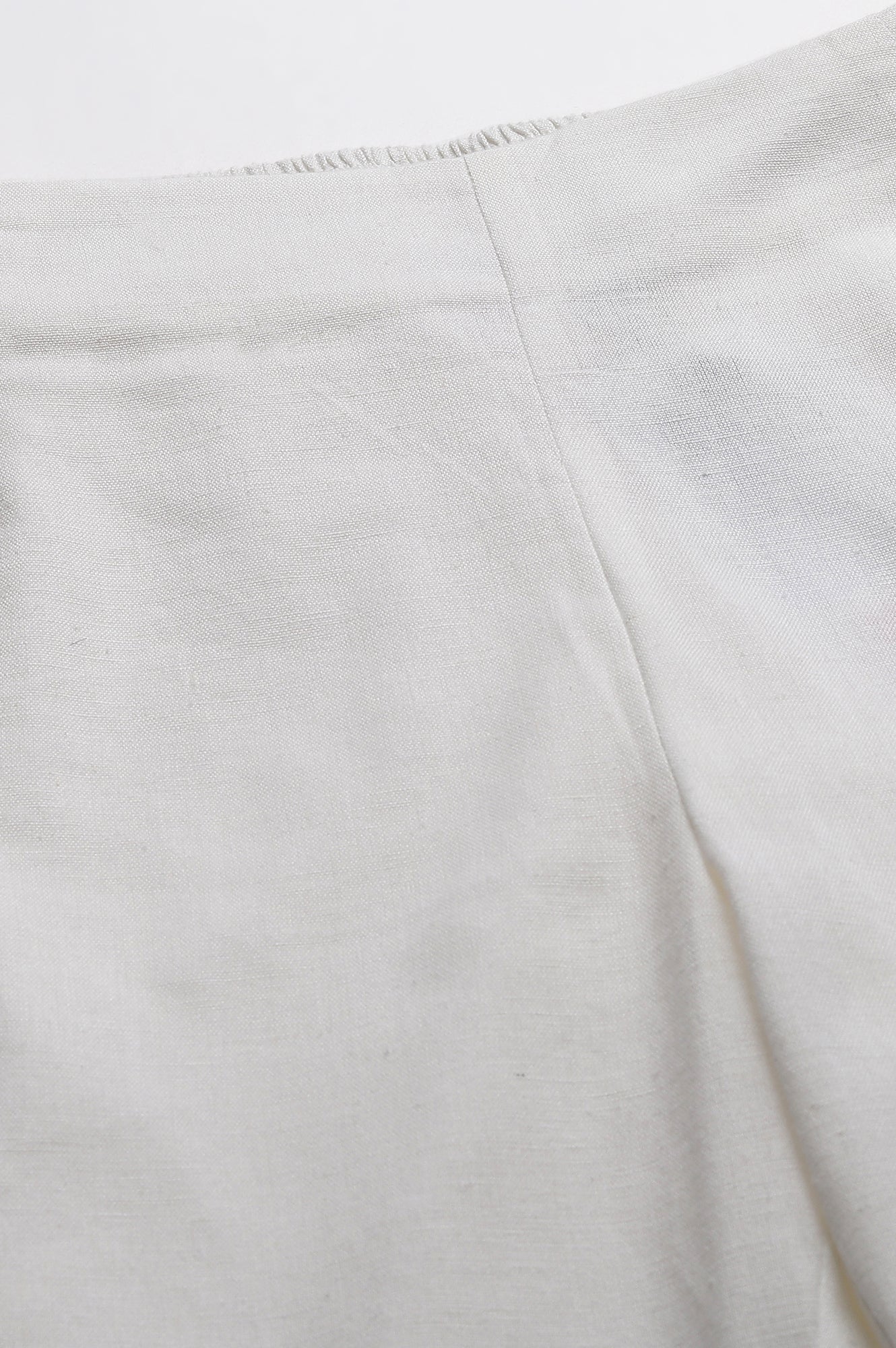Ecru Slim Pants With Lace - Image 6