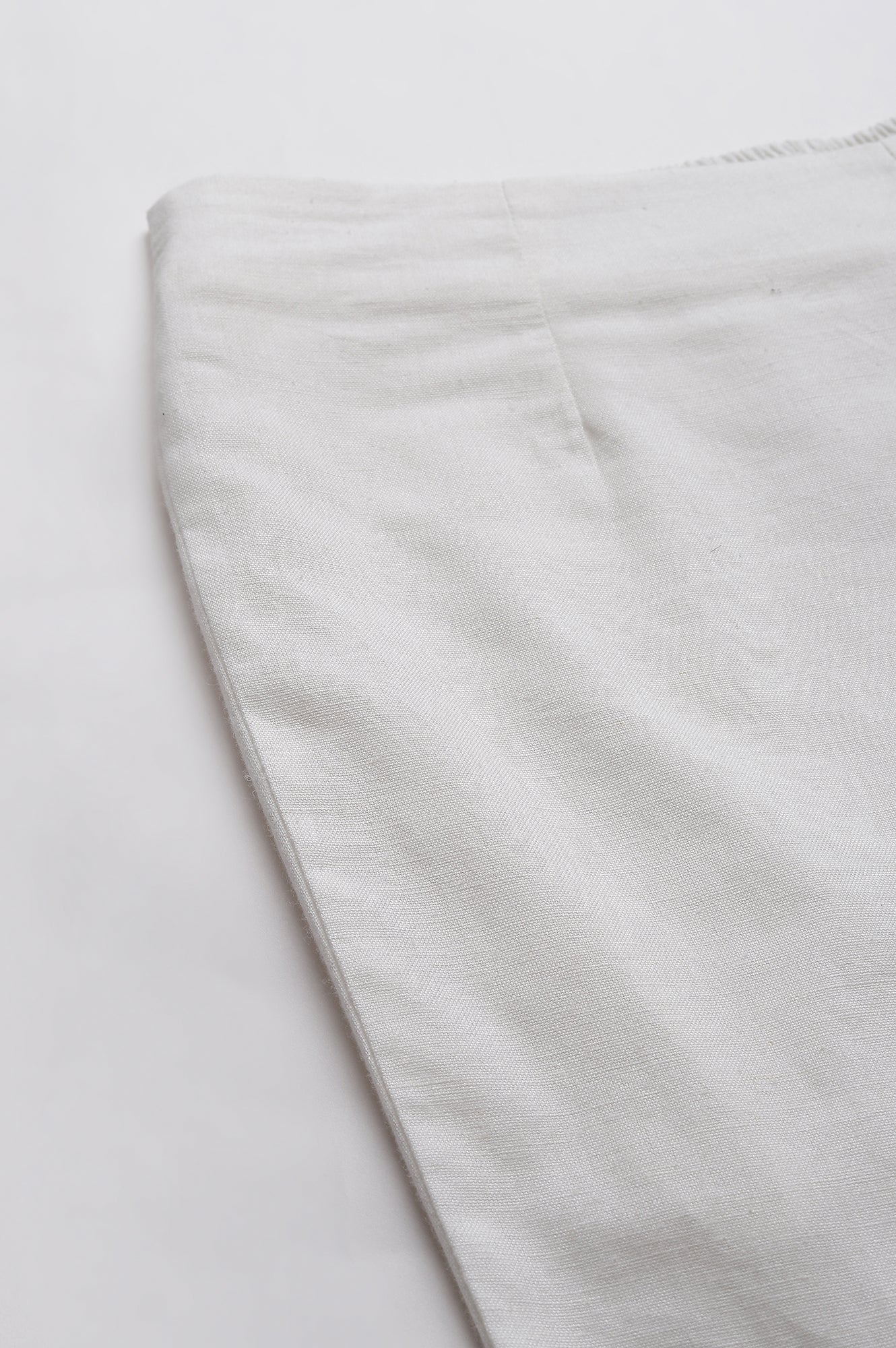 Ecru Slim Pants With Lace - Image 7