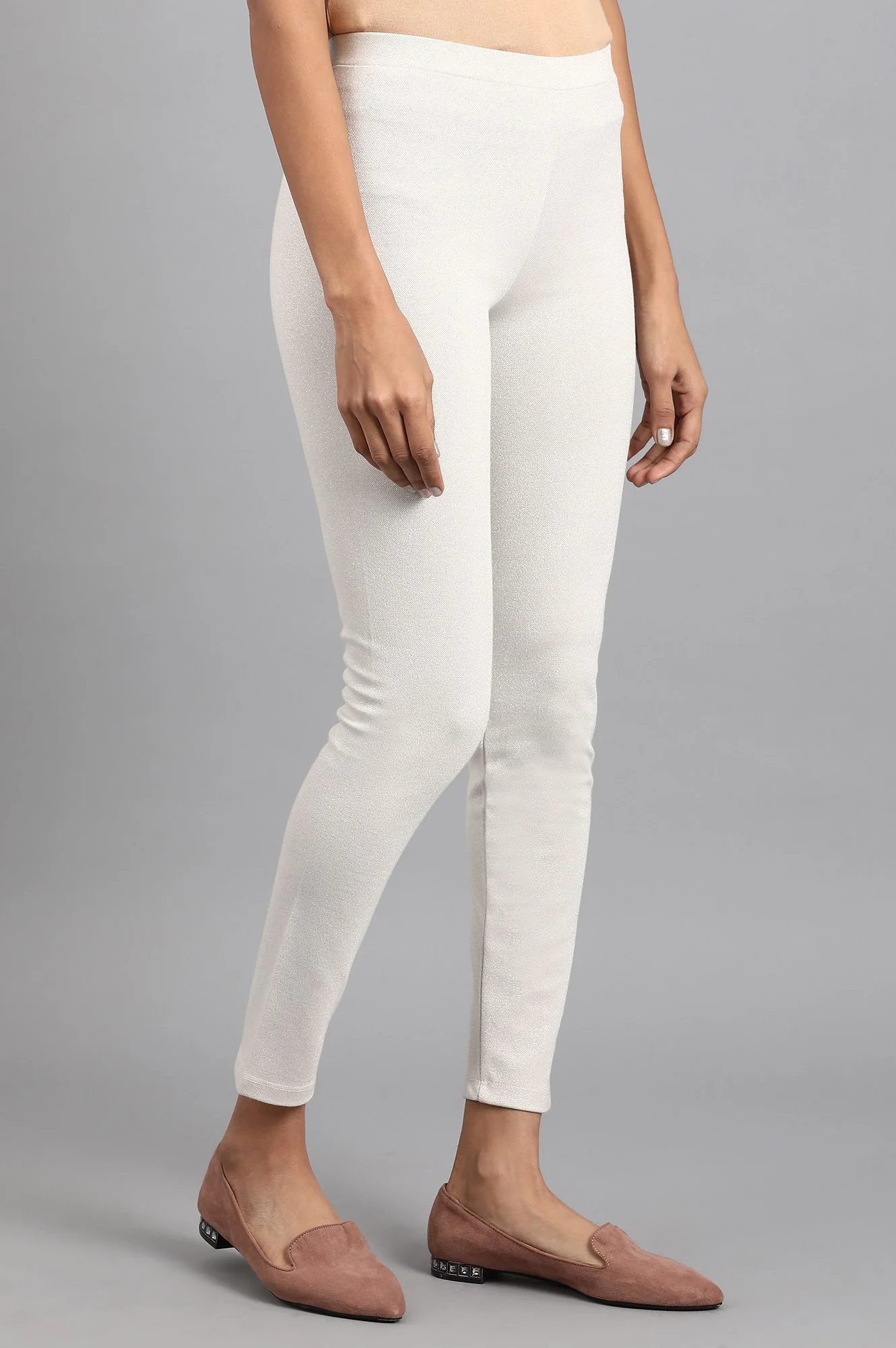 Ecru Solid Winter Tights - Image 4