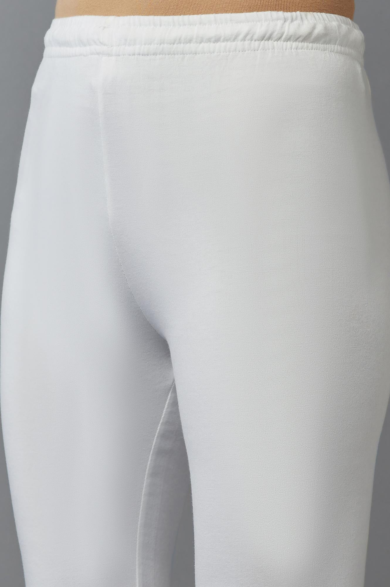 Ecru Solid Ankle Length Churidar - Image 6