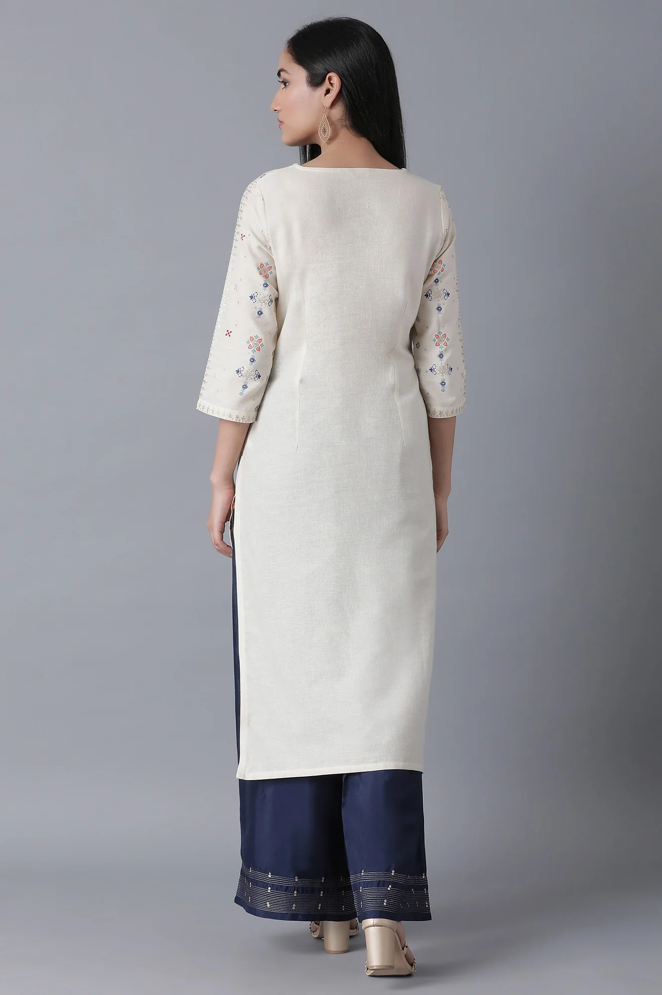 Ecru Straight kurta - Image 2