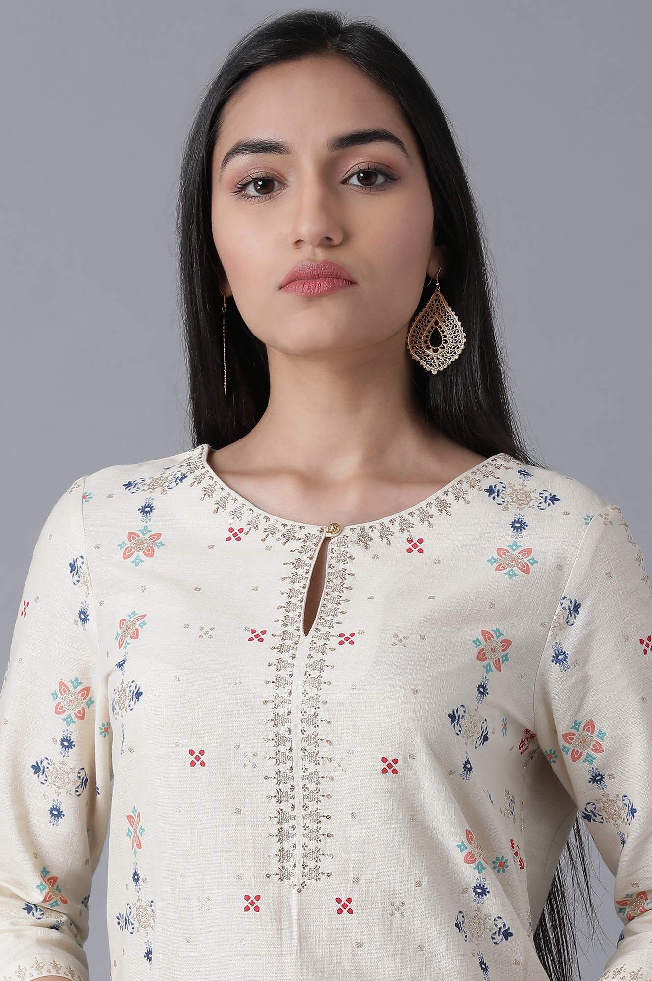 Ecru Straight kurta - Image 6