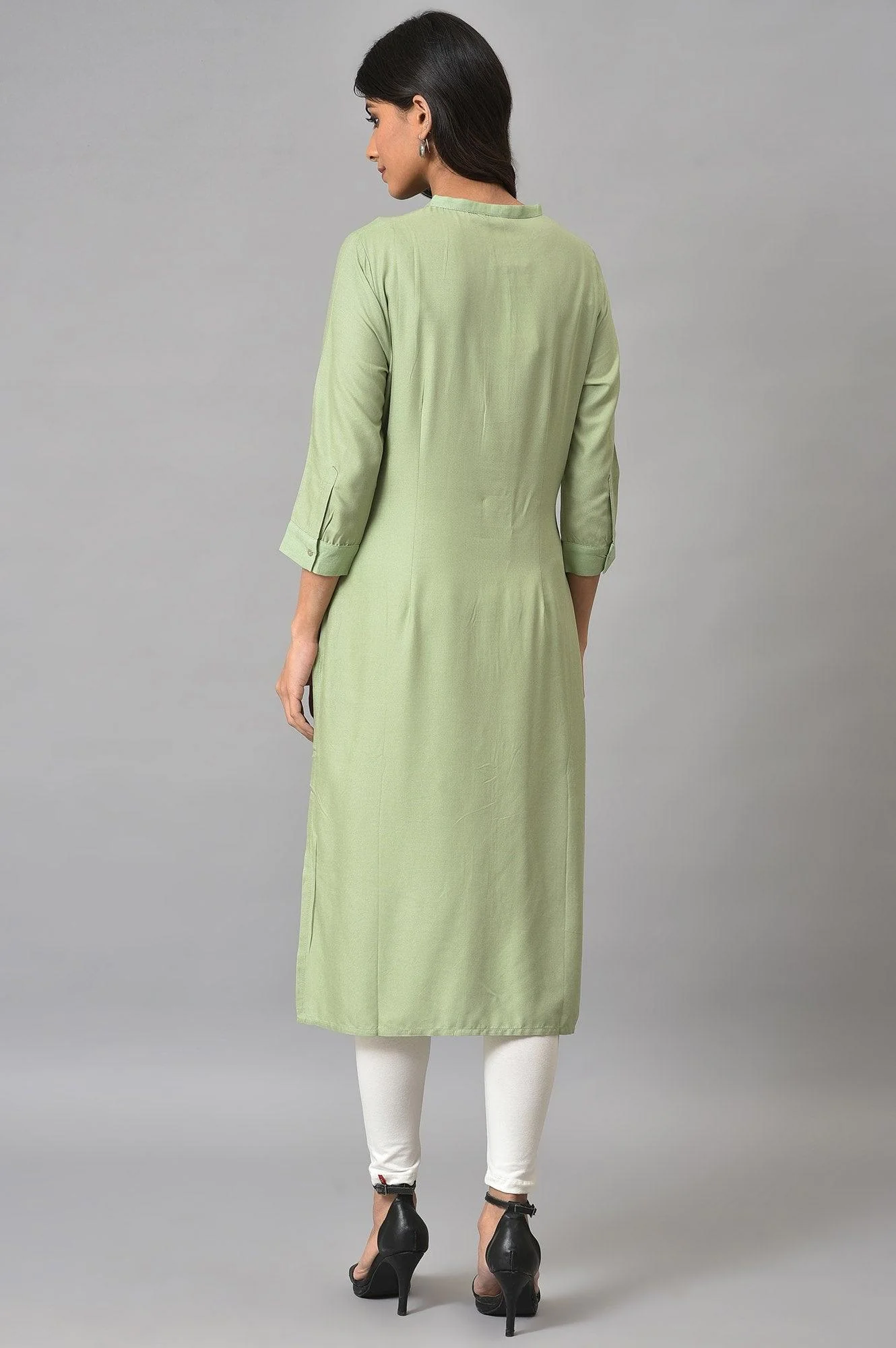 Fern Green Printed kurta - Image 2