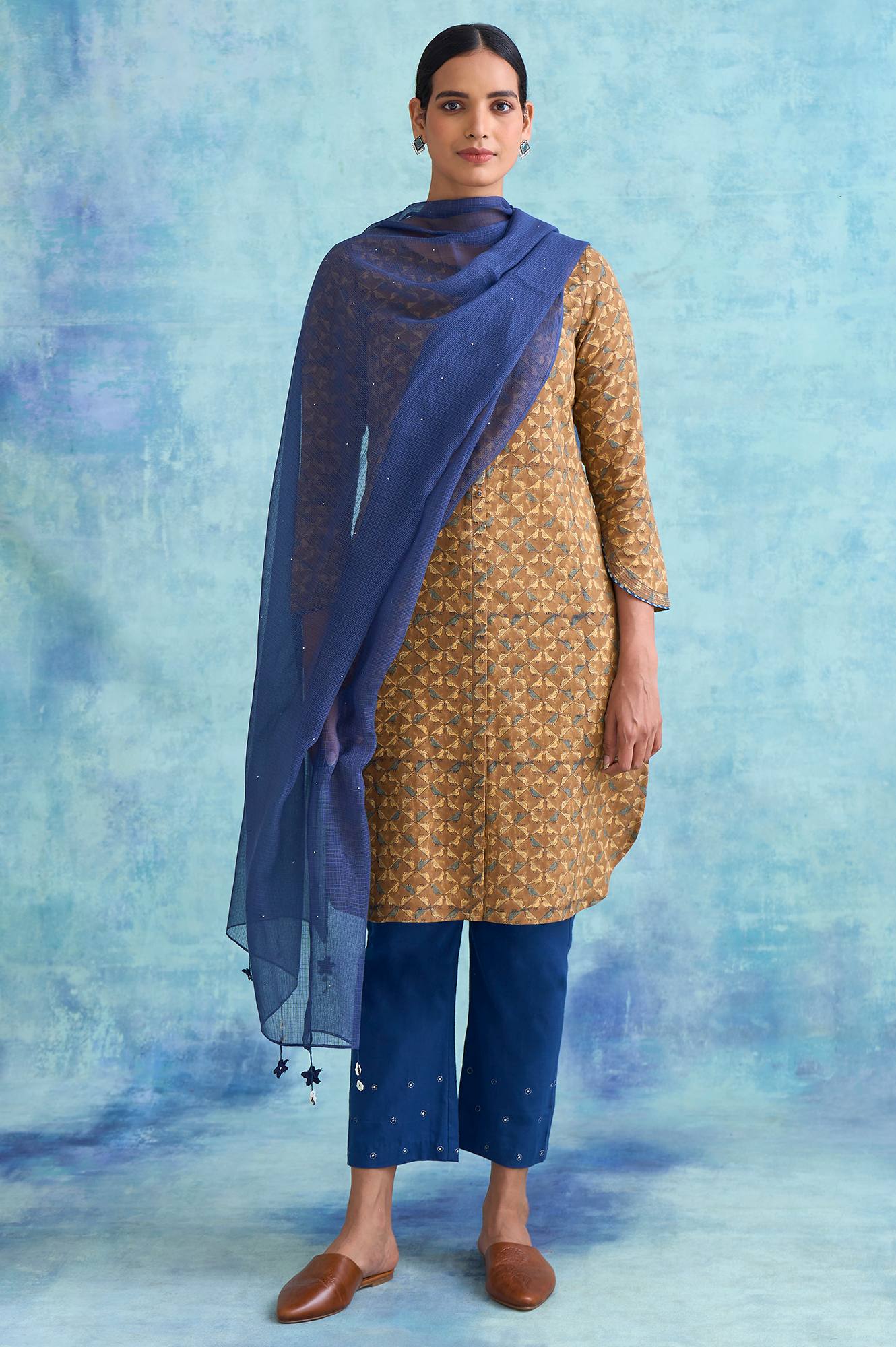 Folksong By W Brown Handblock Print Cotton kurta - Image 5