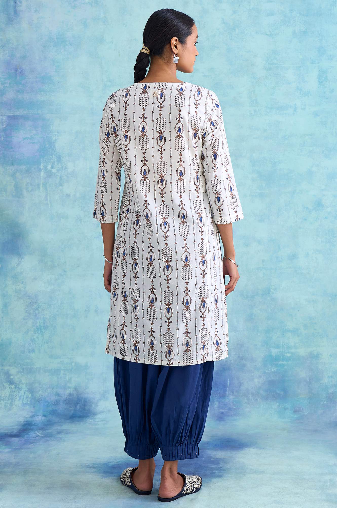 Folksong By W Ecru Handblock Dabu Print kurta - Image 2