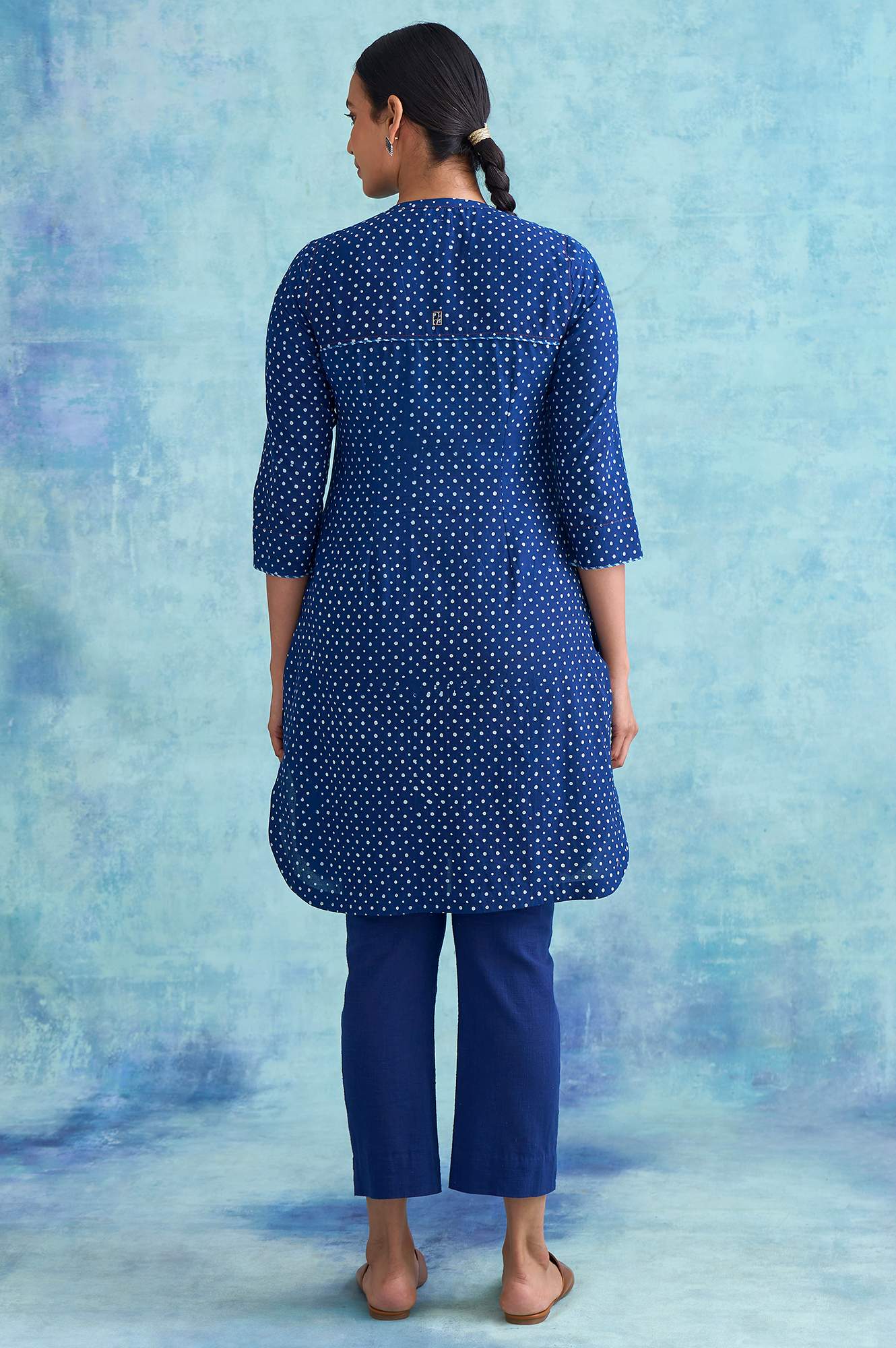 Folksong By W Indigo Dabu Print kurta - Image 2