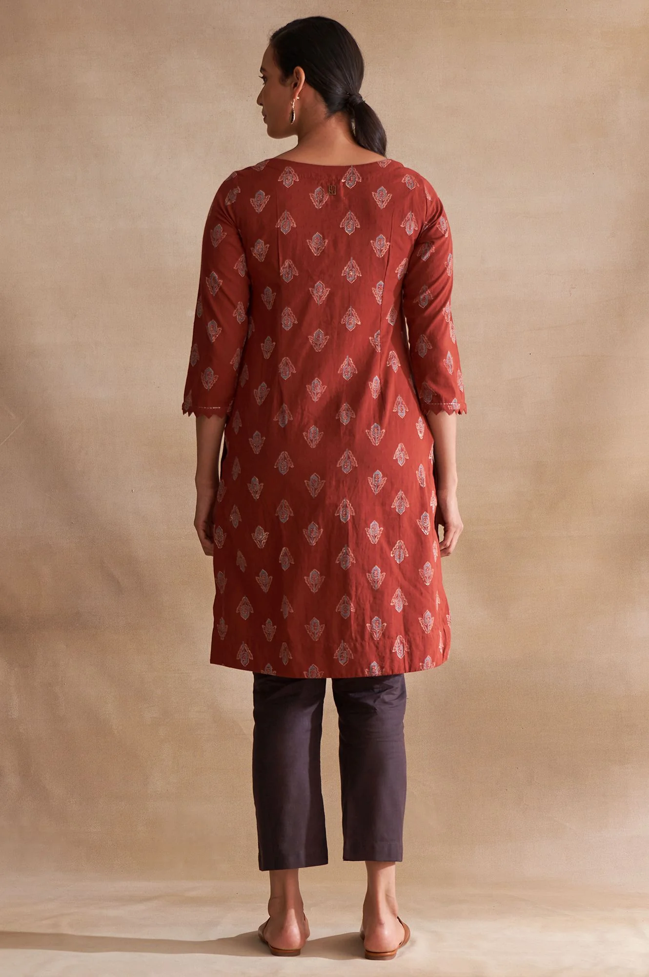 Folksong By W Red Handblock Print kurta - Image 2