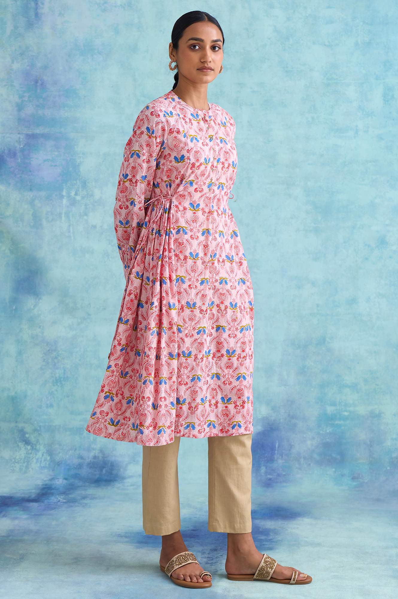 Folksong By W Soft Multicoloured Handblock Print Dress - Image 4