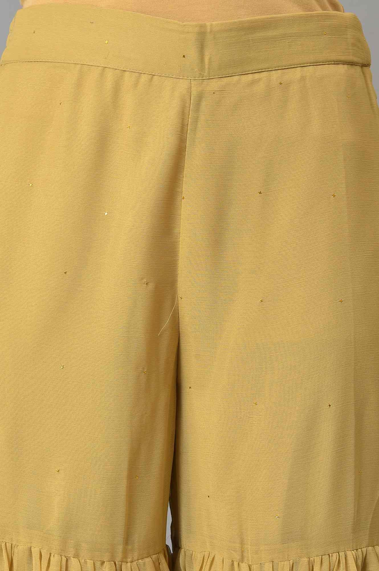 Gold Chiffon Flared Sharara - Image 6