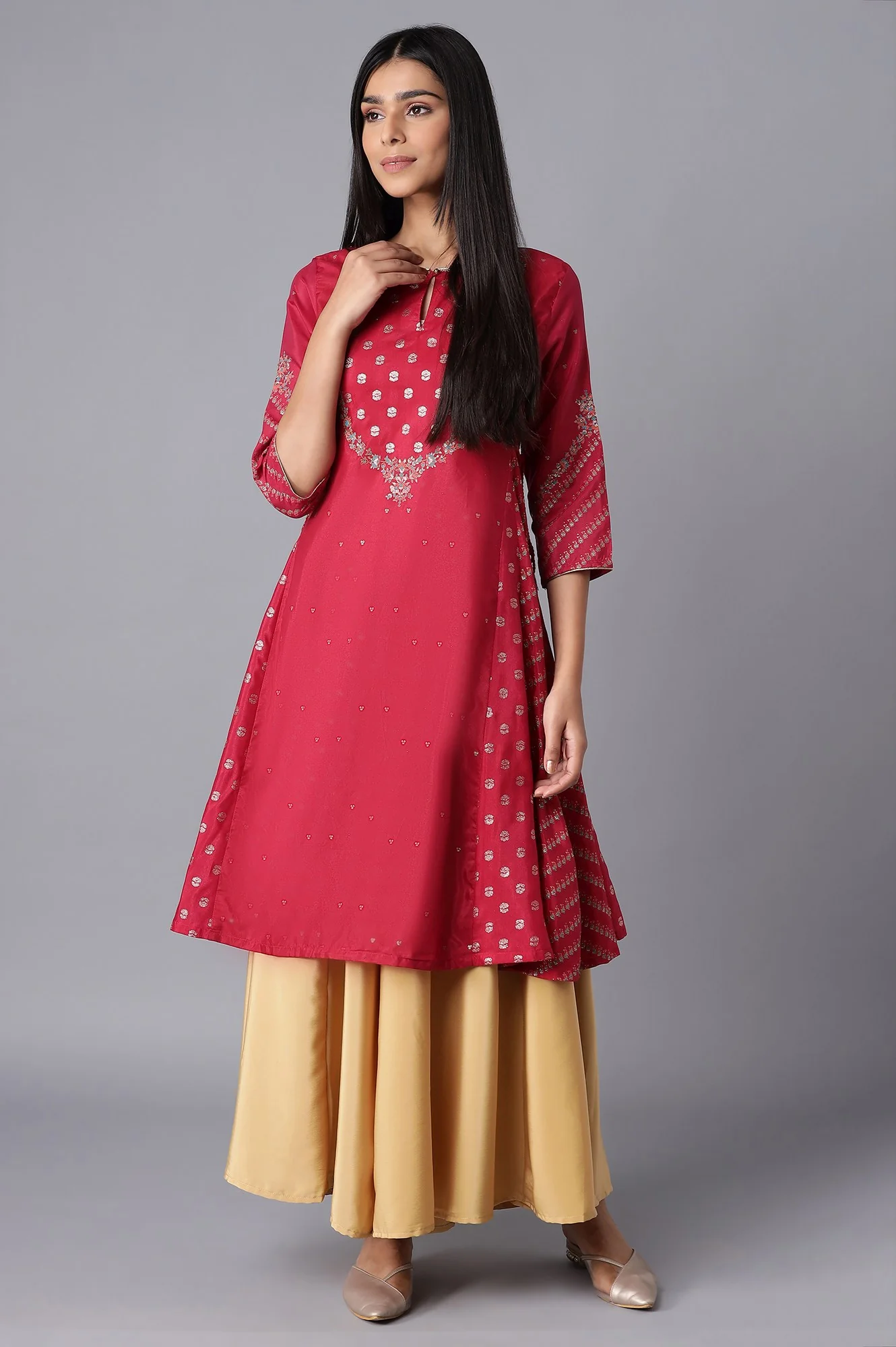 Gold Flared Culottes - Image 5