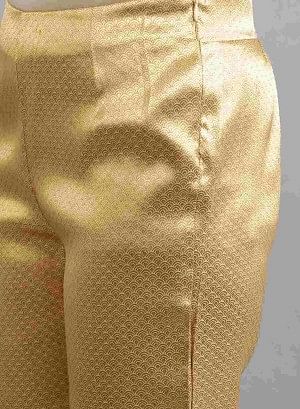 Gold Jacquard Slim Pants - Image 6