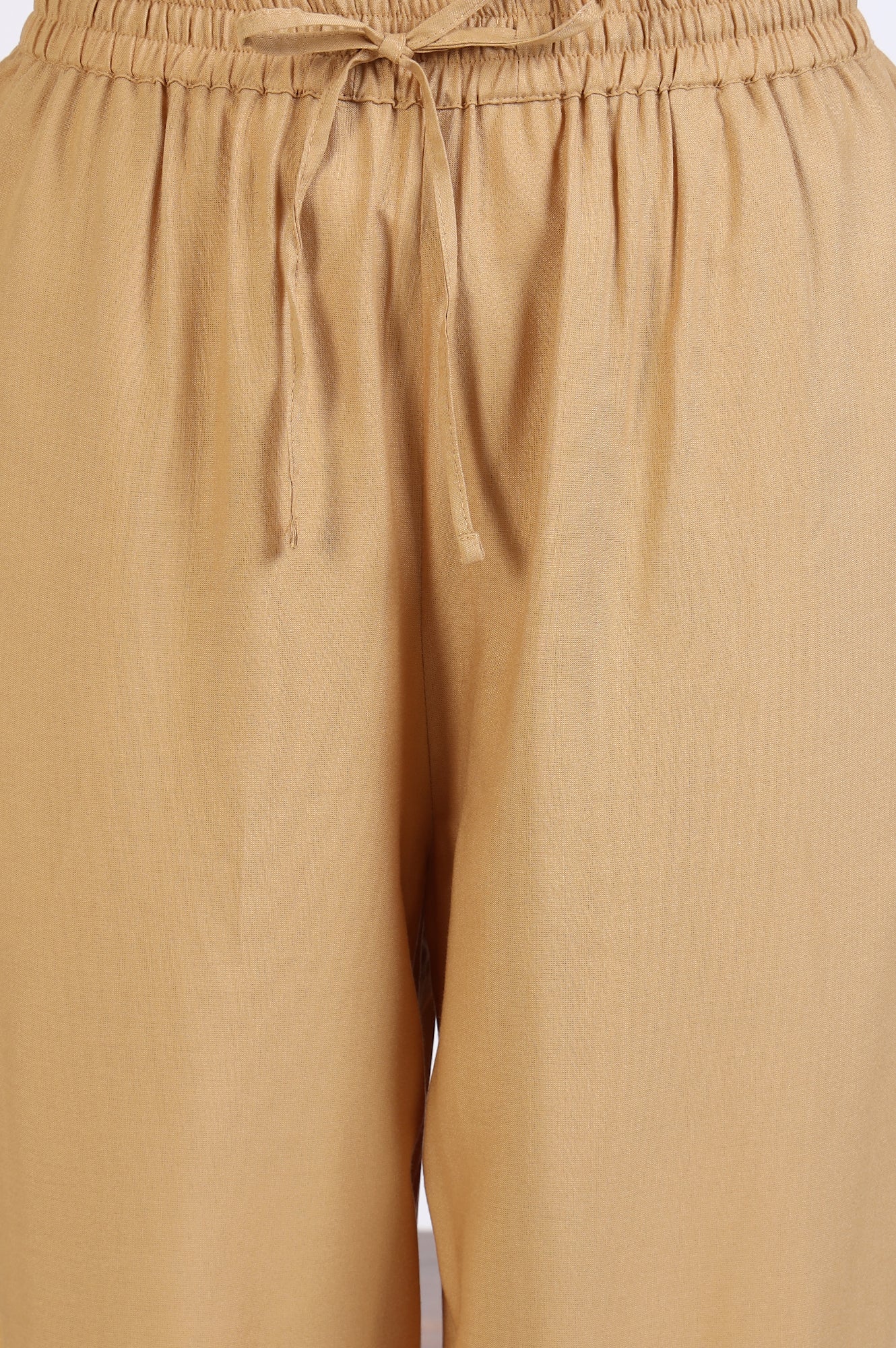 Gold Solid Gathered Harem Pants - Image 6