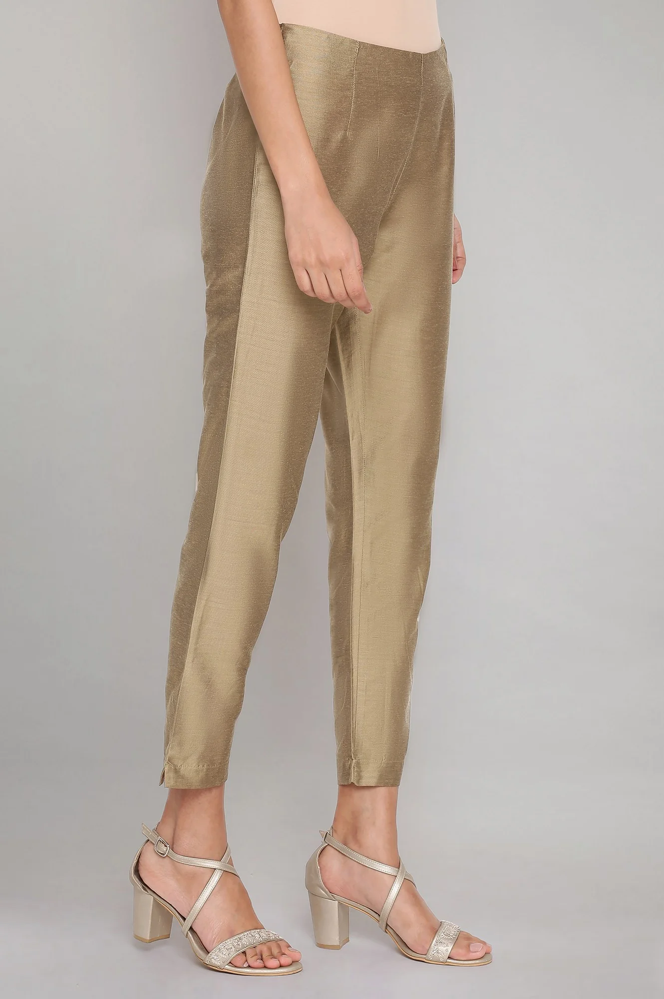 Golden Fitted Pants - Image 4