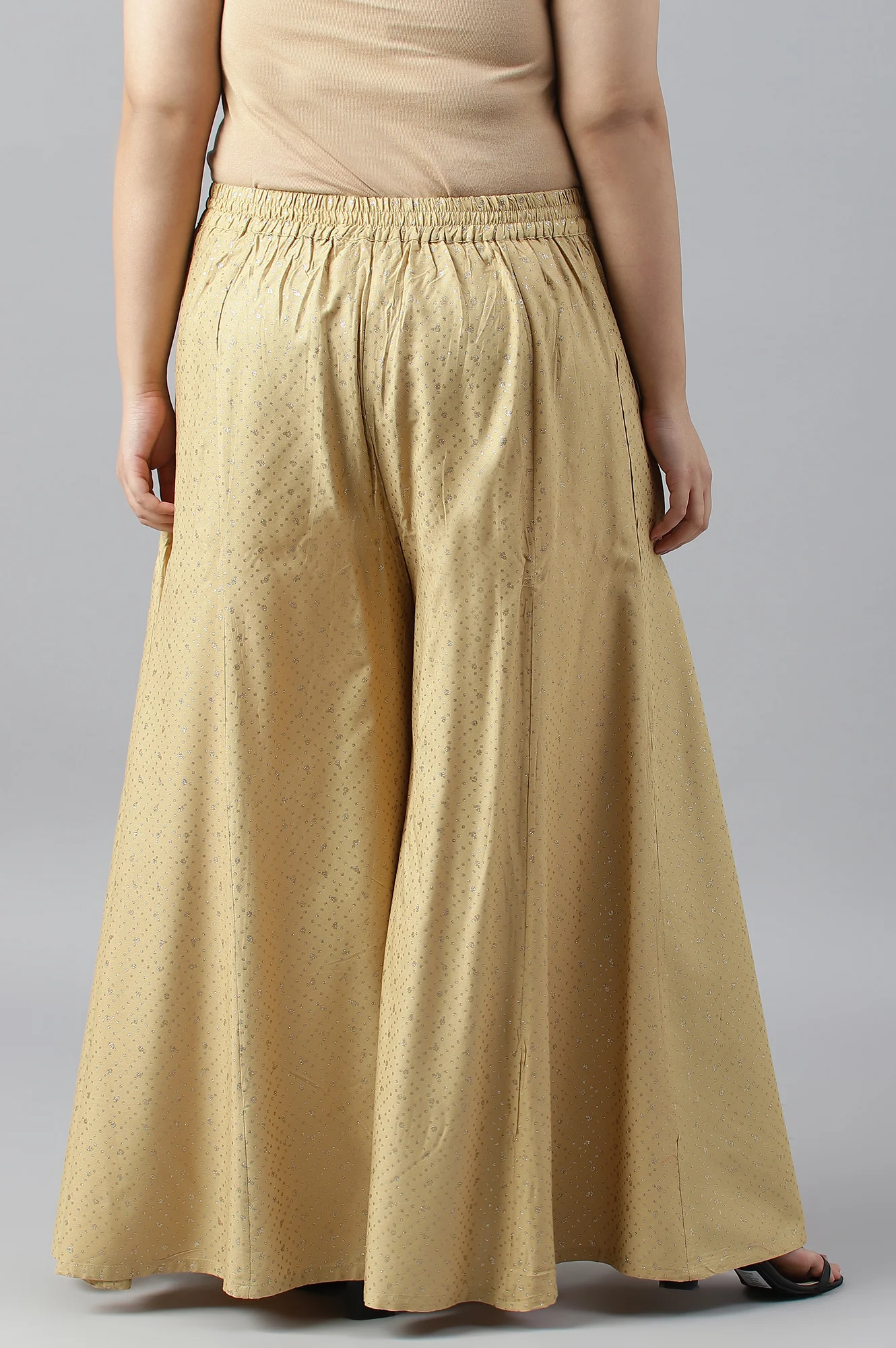Golden Glitter Polka Dots Plus Size Culottes - Image 2
