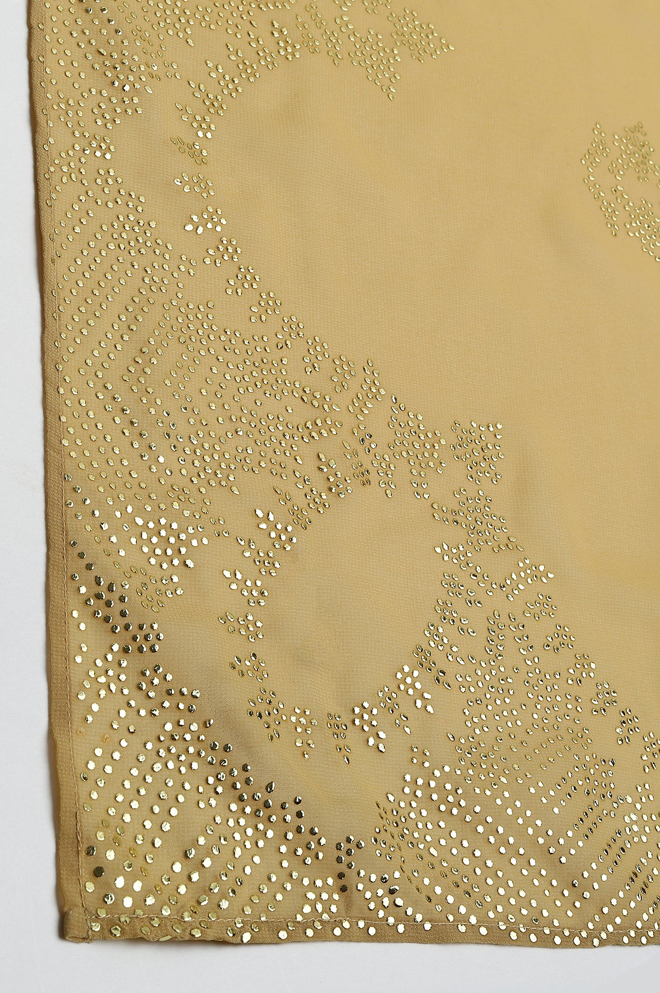 Golden Grainy Georgette Mukaish Dupatta - Image 5