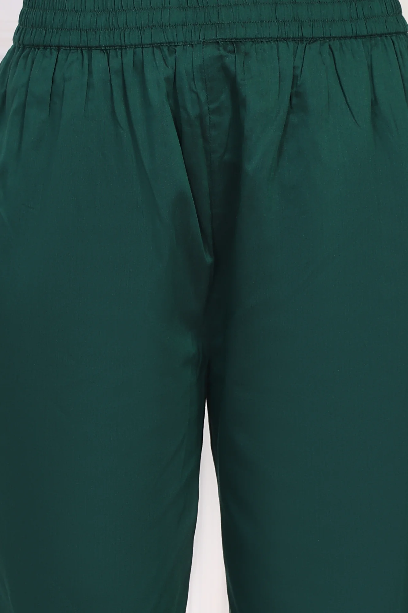 Green Embroidered A-Line Silk Kurta with Straight Pant and Dupatta Set - Image 8