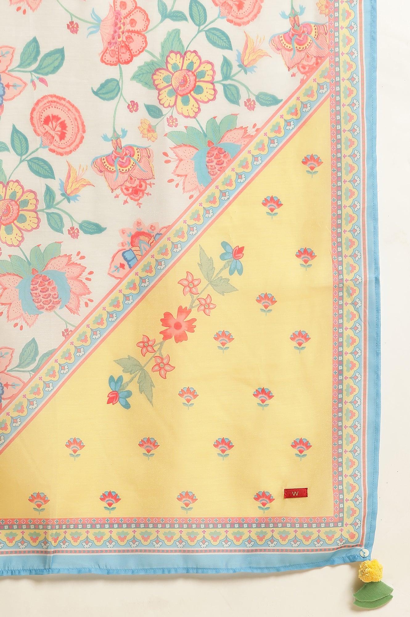 Green Embroidered Kurta, Pants And Printed Dupatta Set - Image 10