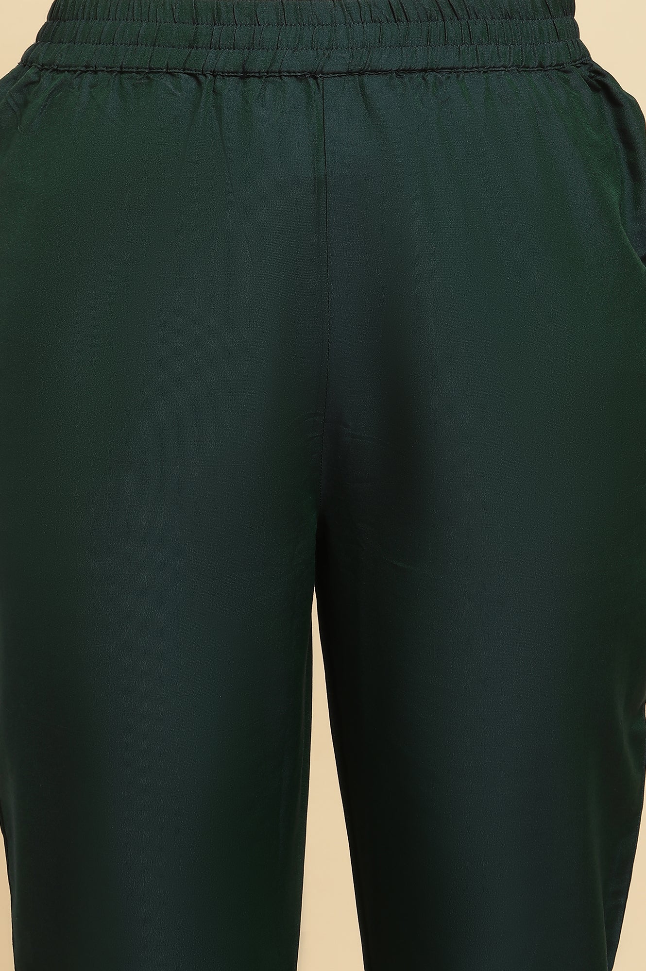 Green Flared Embroidered Kurta, Pants And Dupatta Set - Image 8