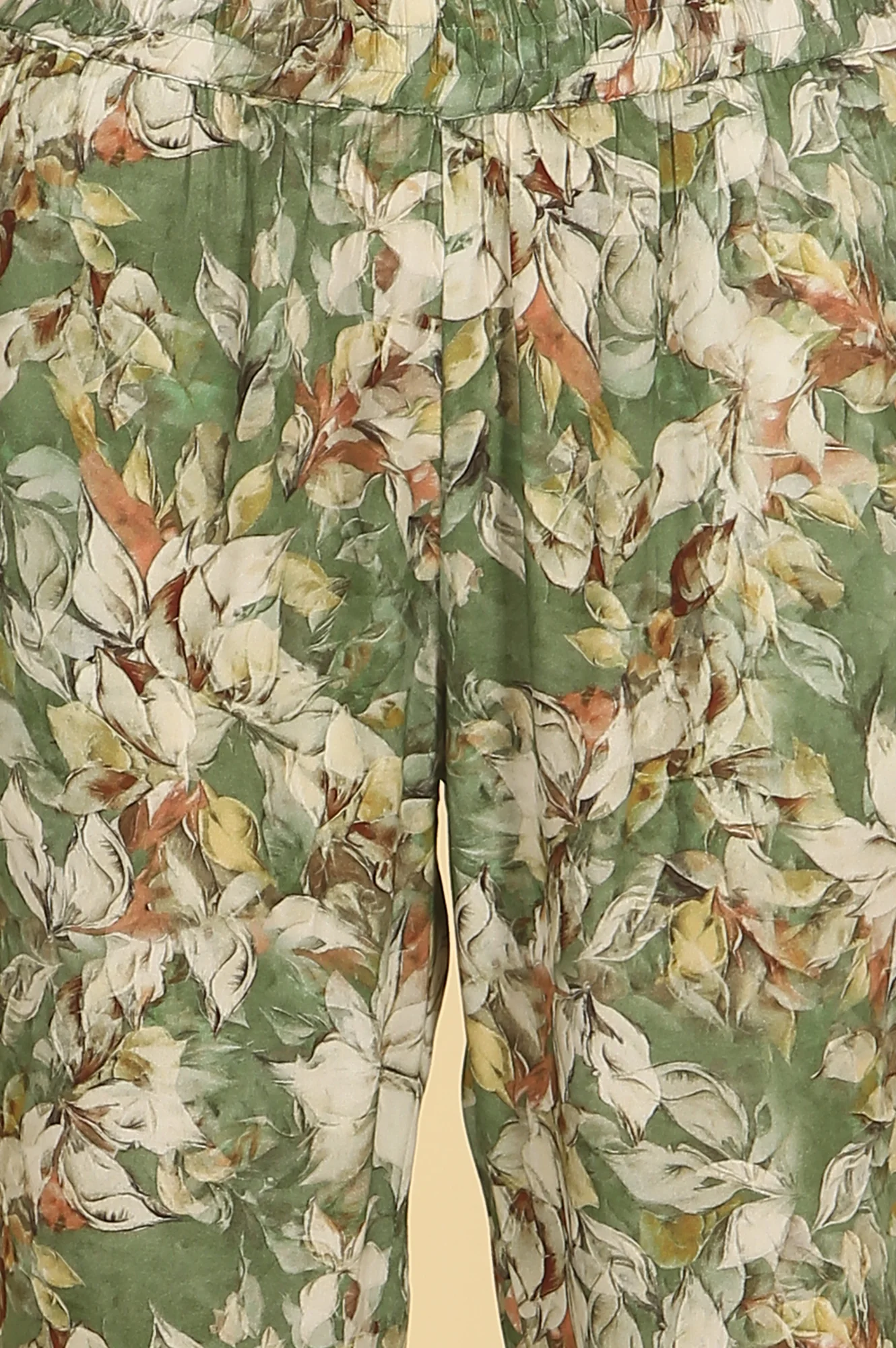 Green Floral Printed Straight Kurta and Palazzo Co-ord Set - Image 8