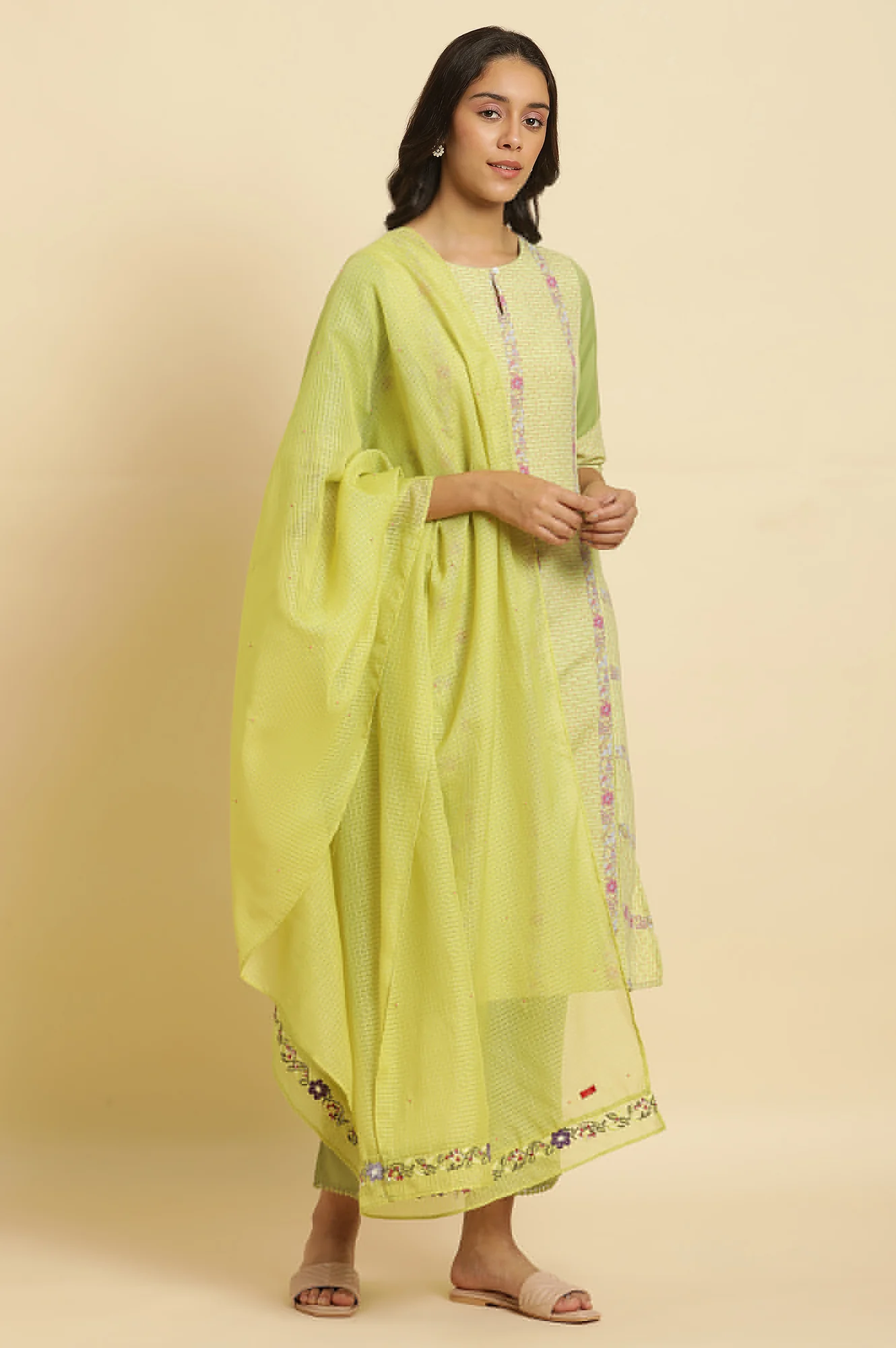 Green Kota Dupatta - Image 2