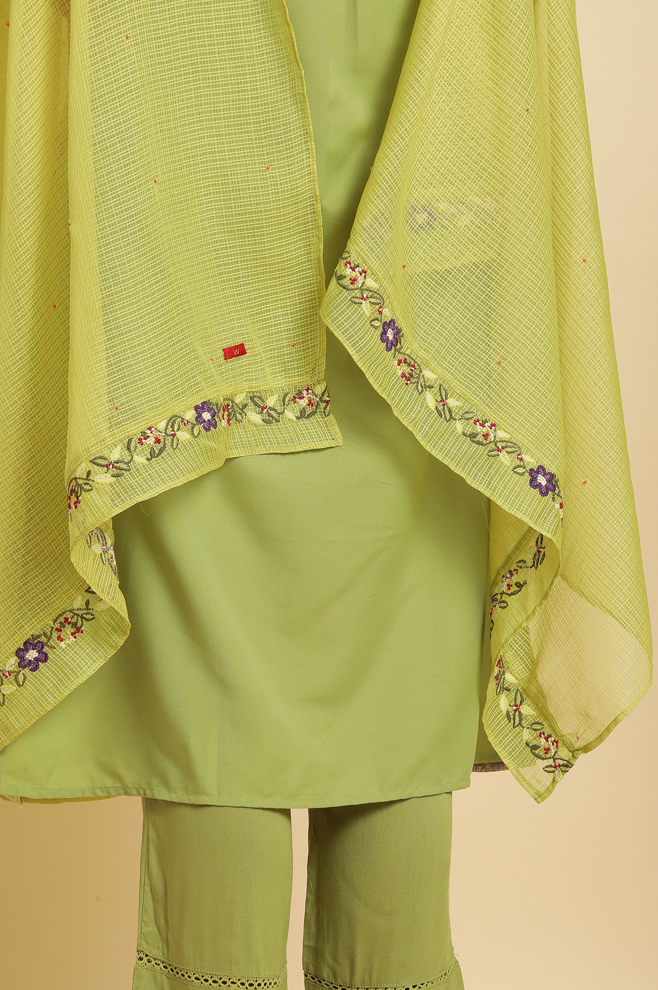 Green Kota Dupatta - Image 5