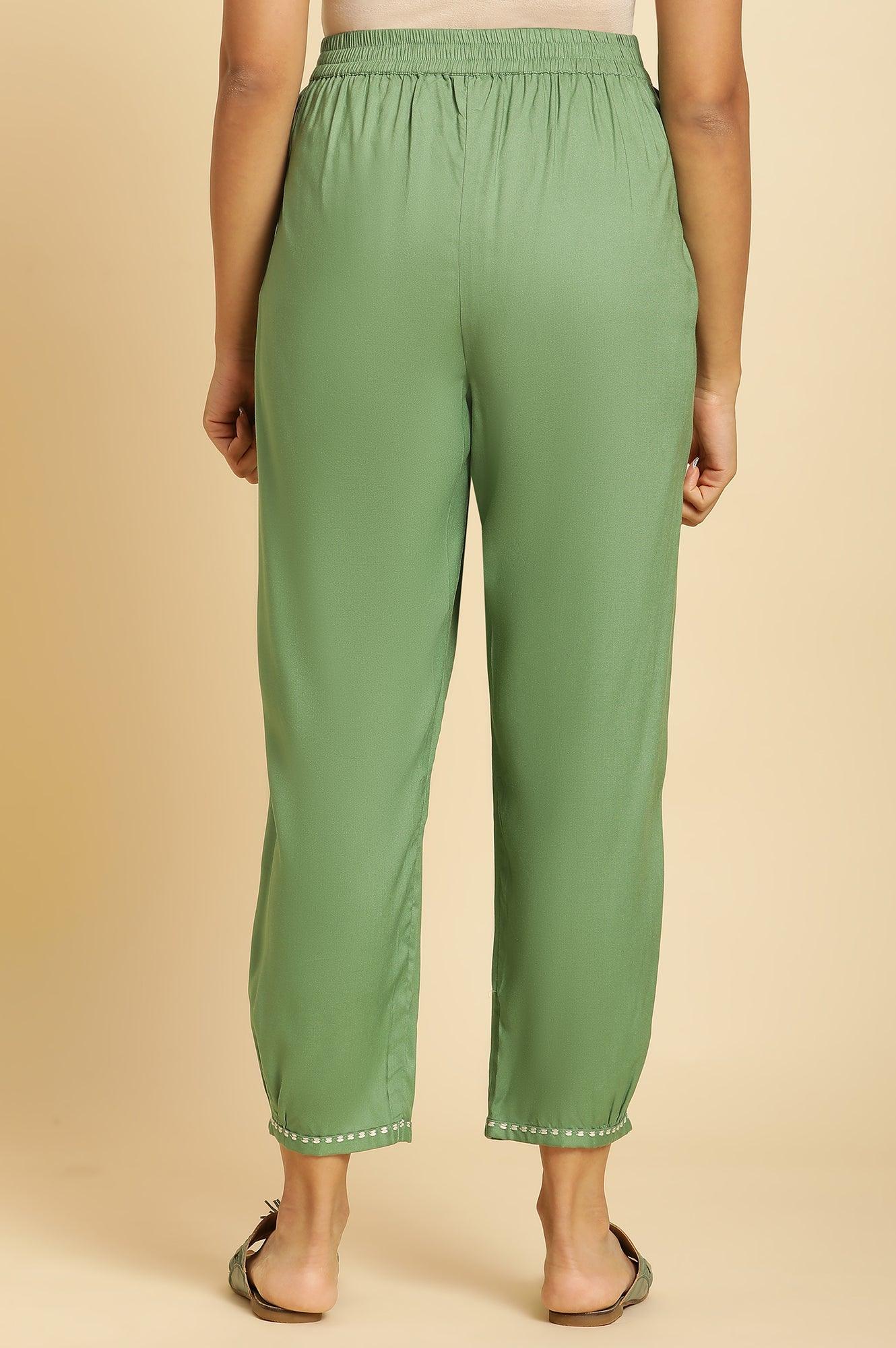 Green Side Gathered Salwar - Image 4