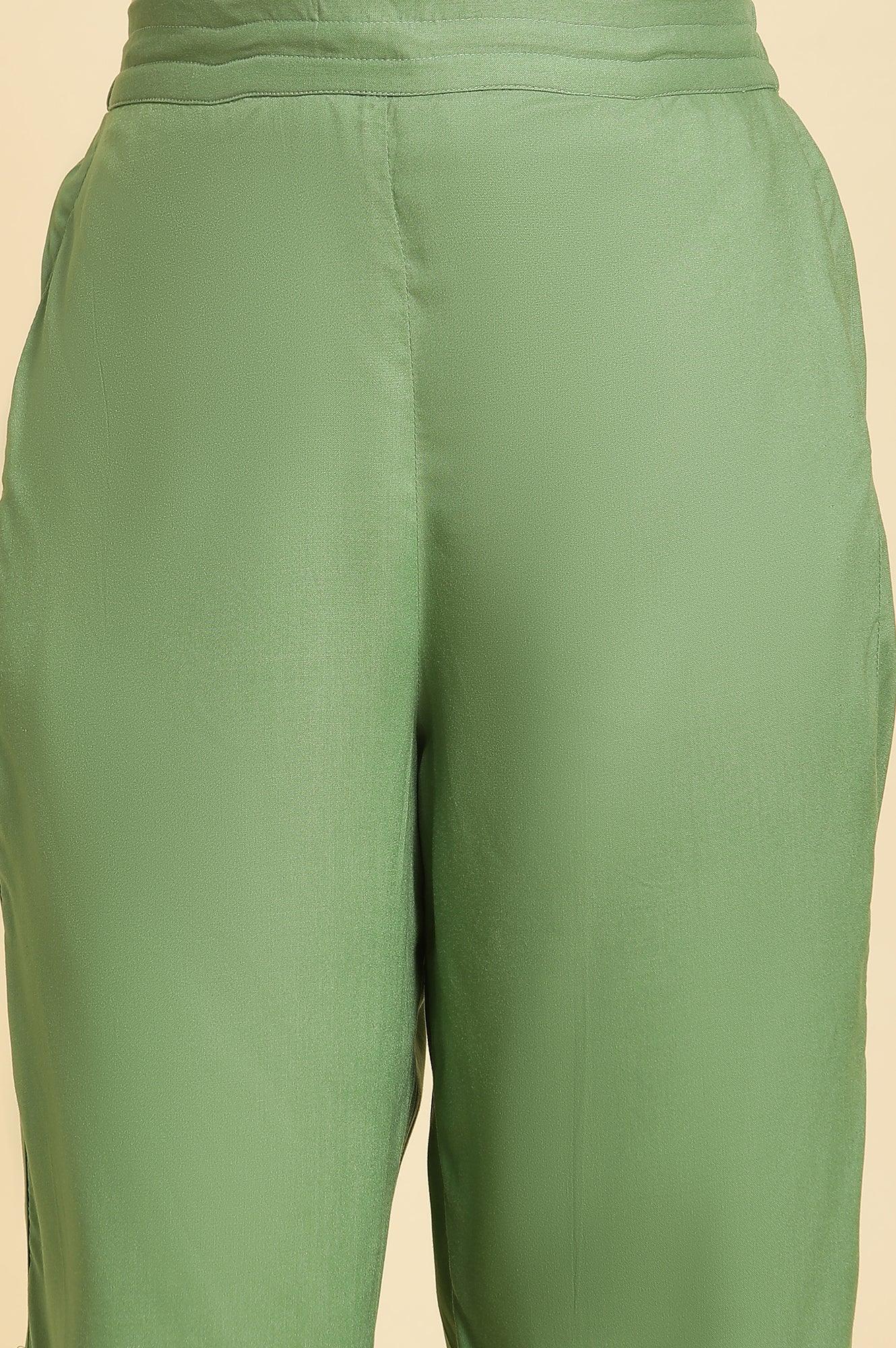 Green Side Gathered Salwar - Image 7