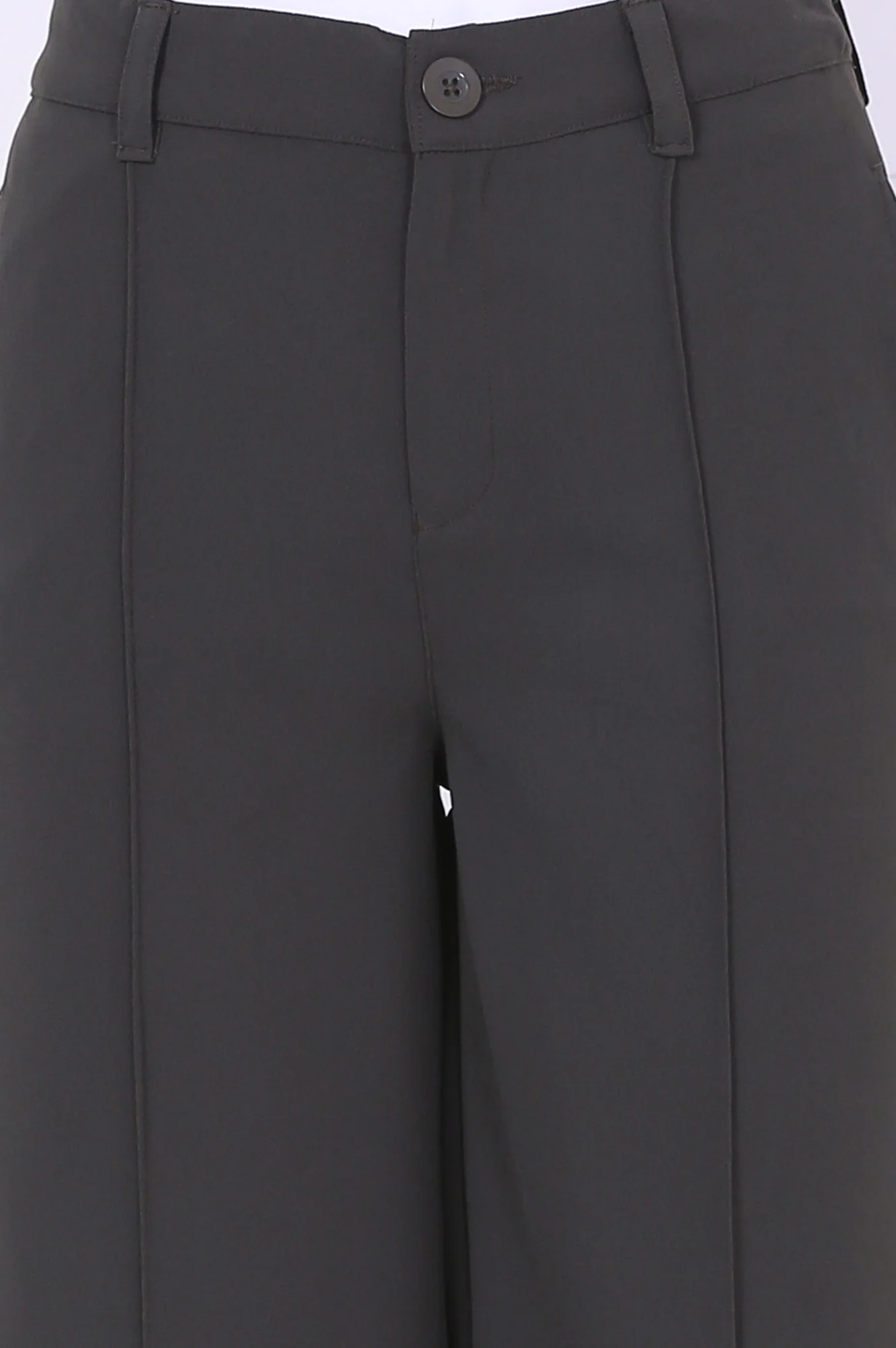 Green Solid Calf Length Culottes with YKK Zipper - Image 6
